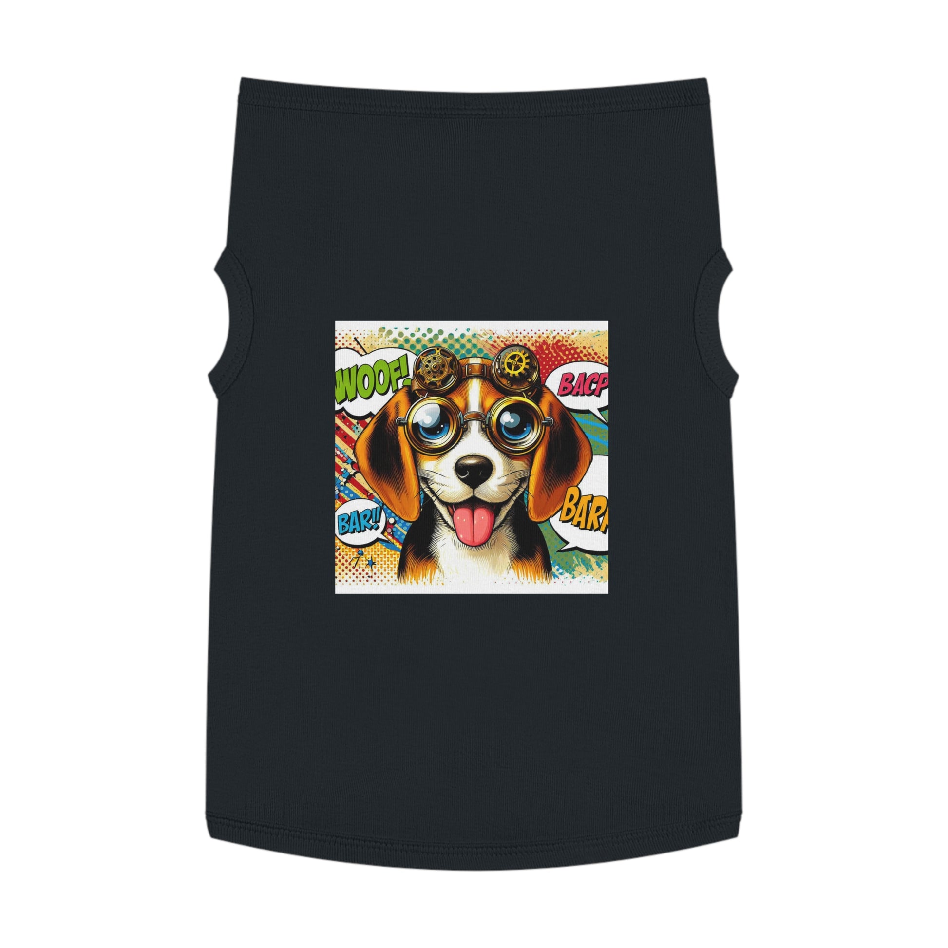 Pet Tank Top Wacky Beagle Steampunk Pop Art Dog Pets Printify   