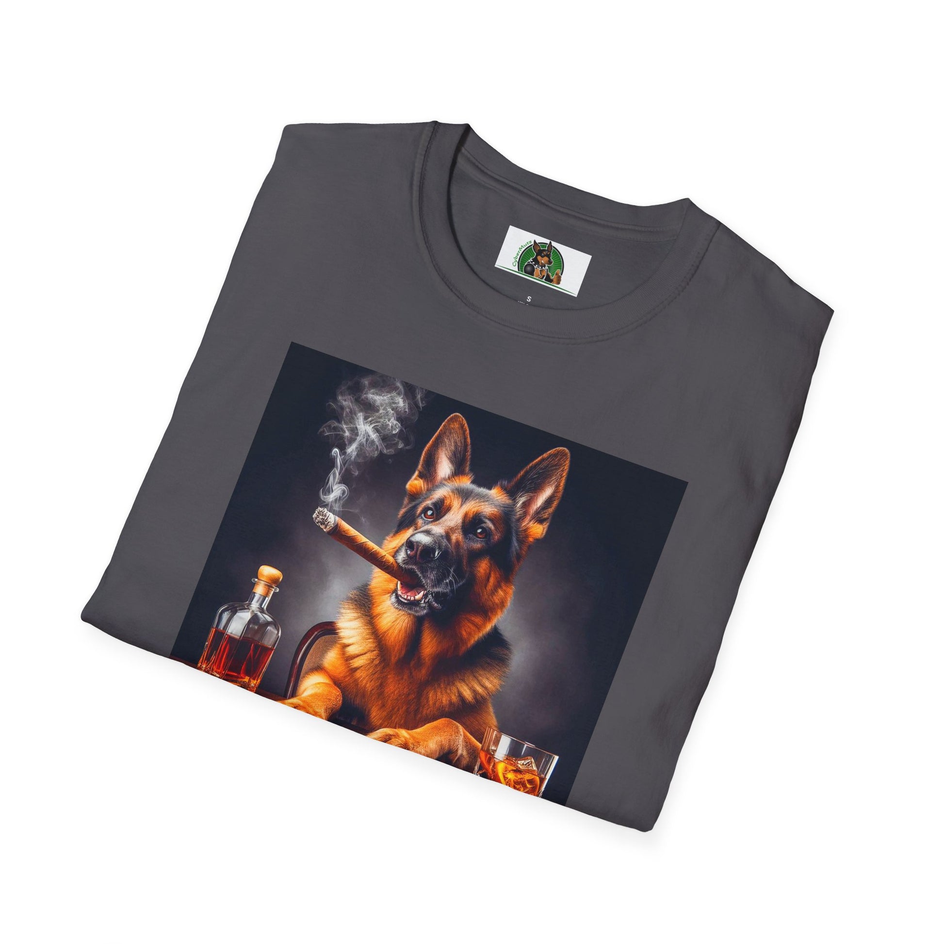 German Shepherd smoking shirt T-Shirt Printify