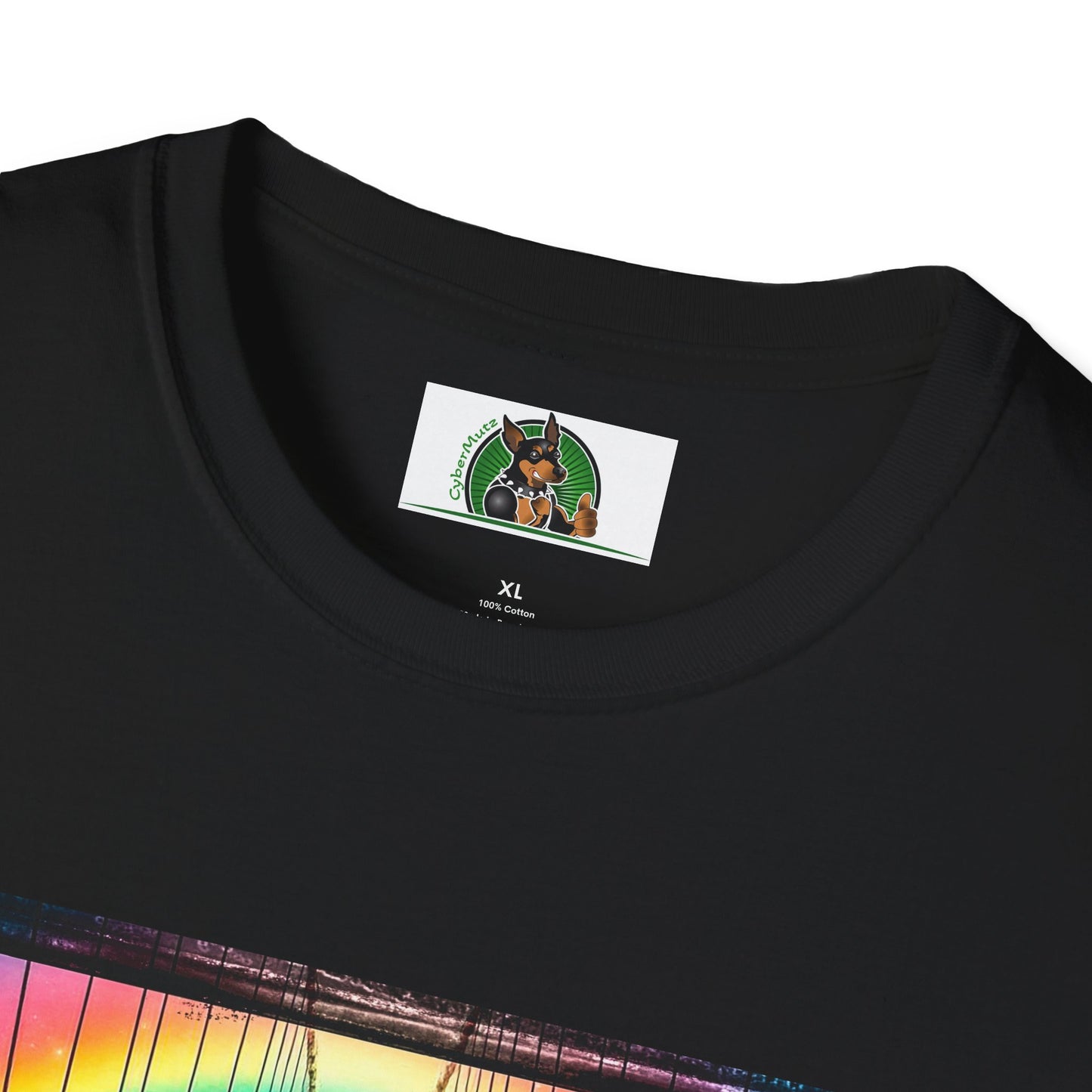 Australian Shepherd Bright Rainbow Bridge T-Shirt Printify