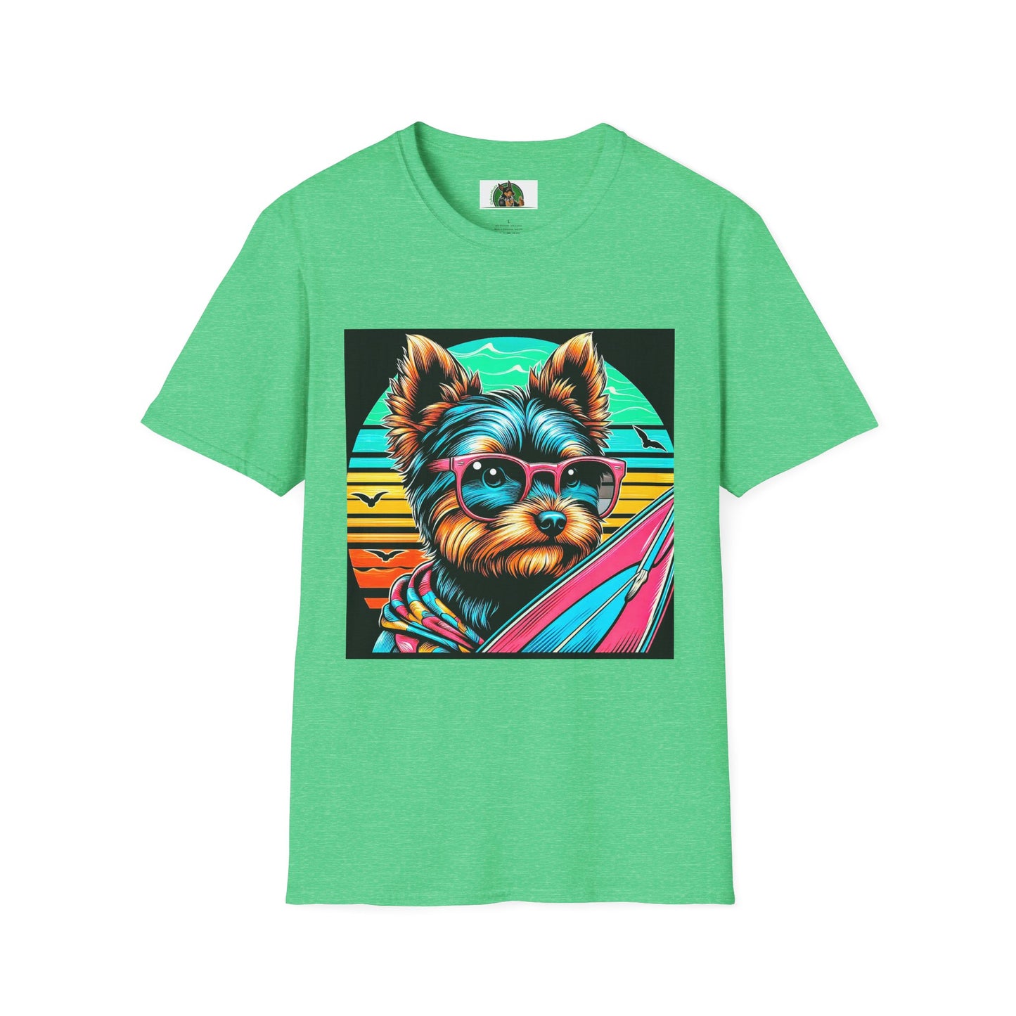 Yorkie T-Shirt Printify S Heather Irish Green 