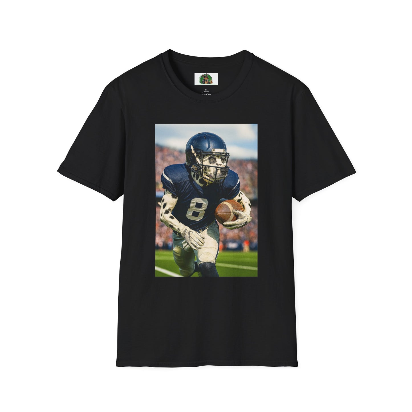 Football Dalmatian Sports T-Shirt T-Shirt Printify Black XS