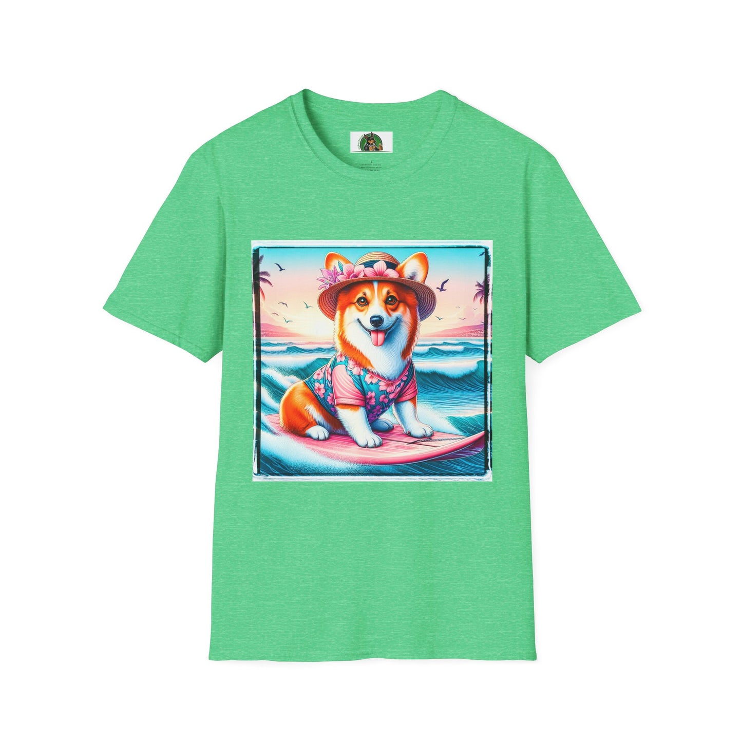 Pembroke Welsh Corgi T-Shirt Printify S Heather Irish Green