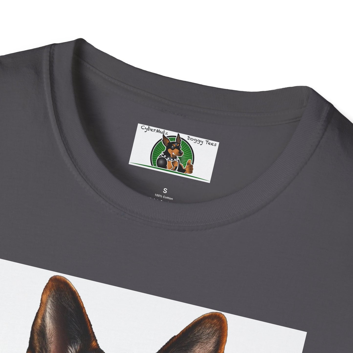 German Shepherd in Suit and Sunglasses Unisex Softstyle T-Shirt T-Shirt Printify