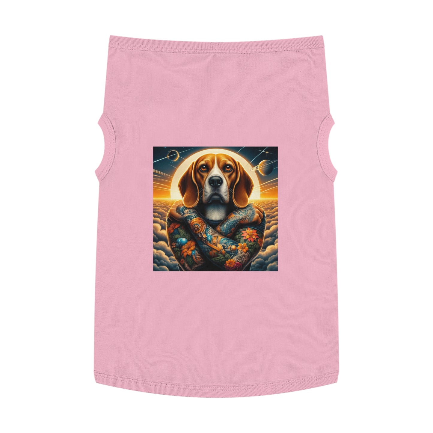 Pet Tank Top Beagle Tattooed Dog Pets Printify XL Pink 