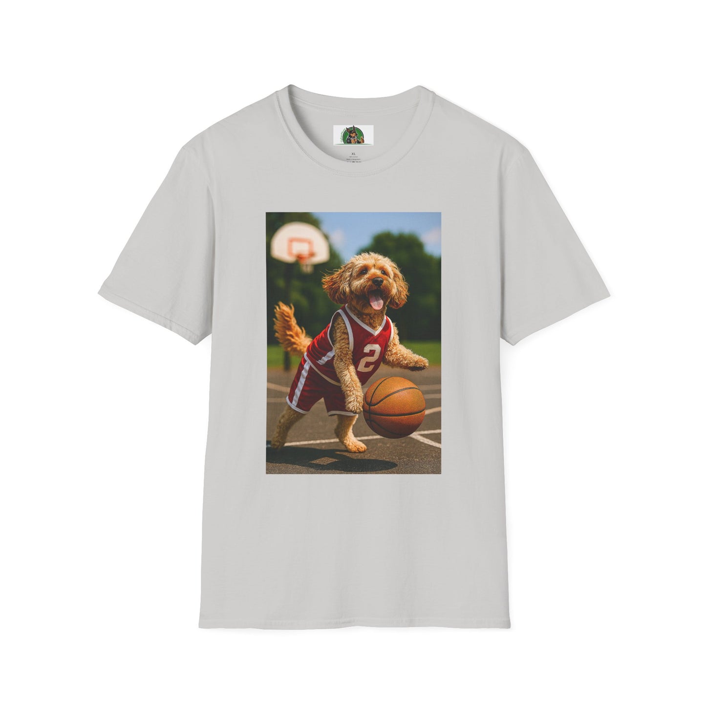 Sports Cockerpoo Basketball T-Shirt T-Shirt Printify Ice Grey S