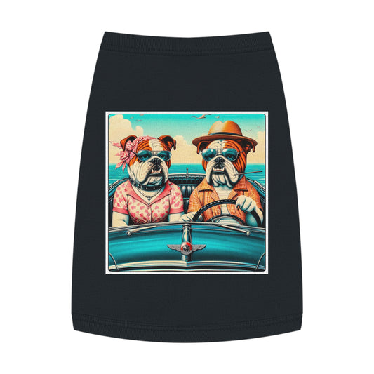 Wacky Pet Tank Top Bulldog vacationing couple t shirt Pets Printify M Black
