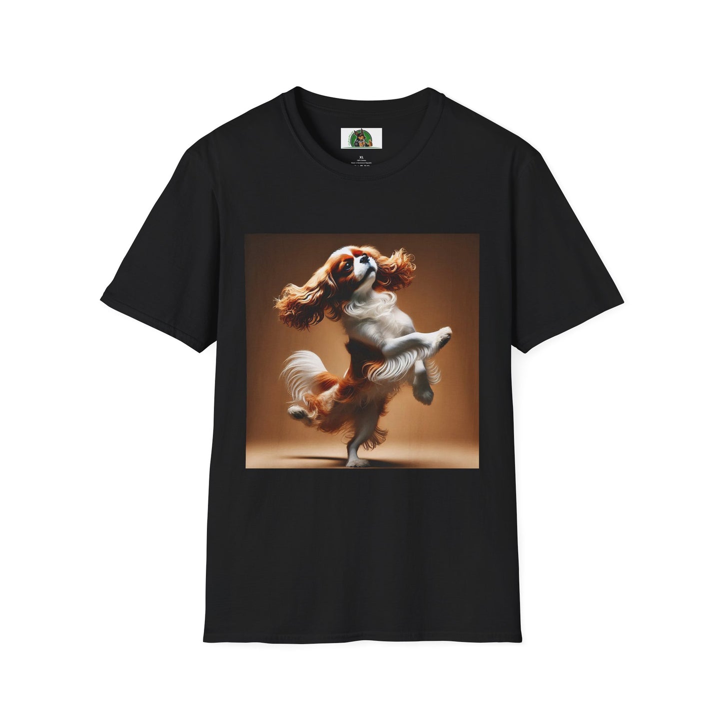 Dog Lover T-Shirt - Dancing Dog Cavalier King Charles Spaniel T-Shirt Printify XS Black