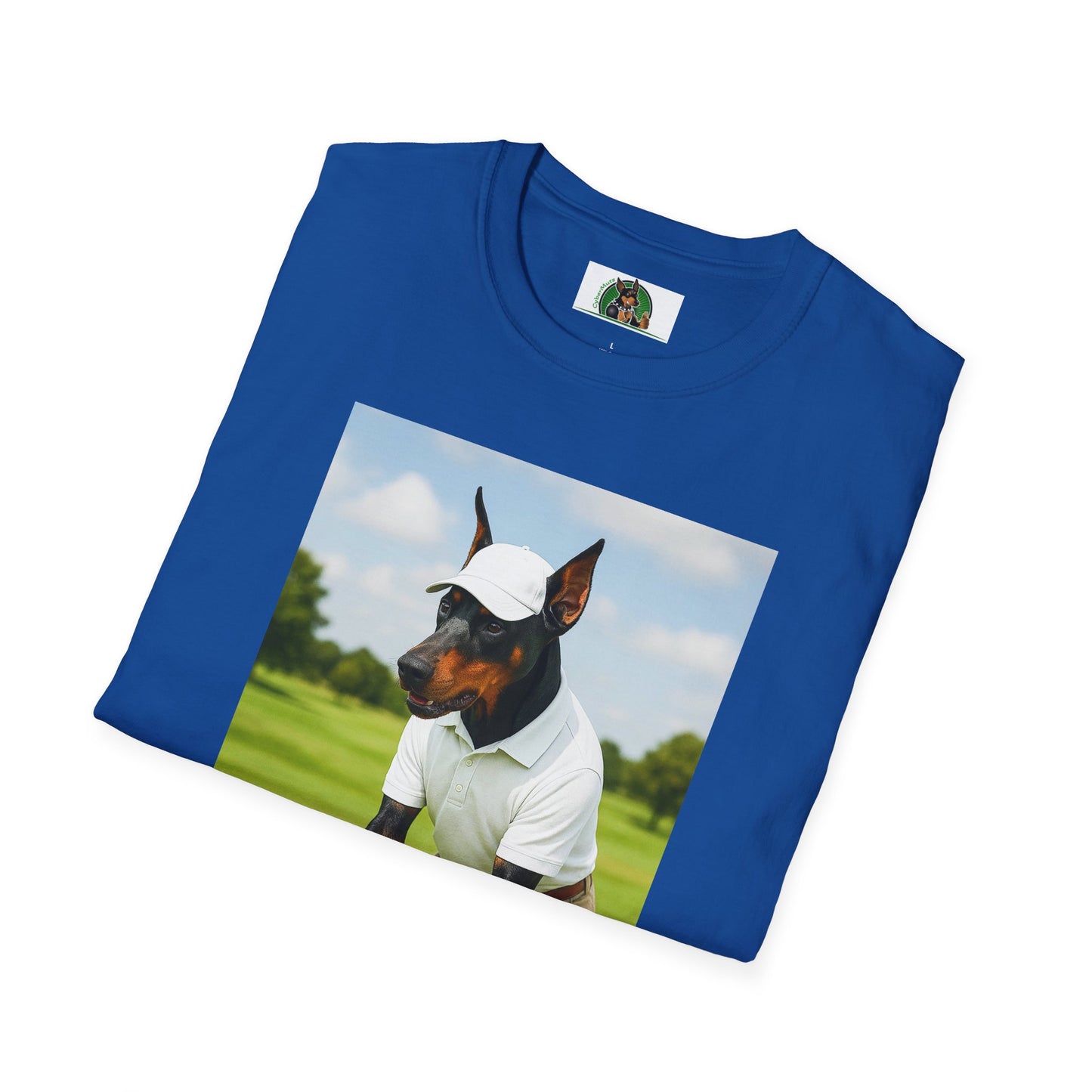 Golf Doberman Sports T-Shirt T-Shirt Printify