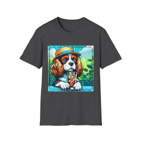 Cavalier King Charles Spaniel Summer Dog TShirt T-Shirt Printify XS Dark Heather