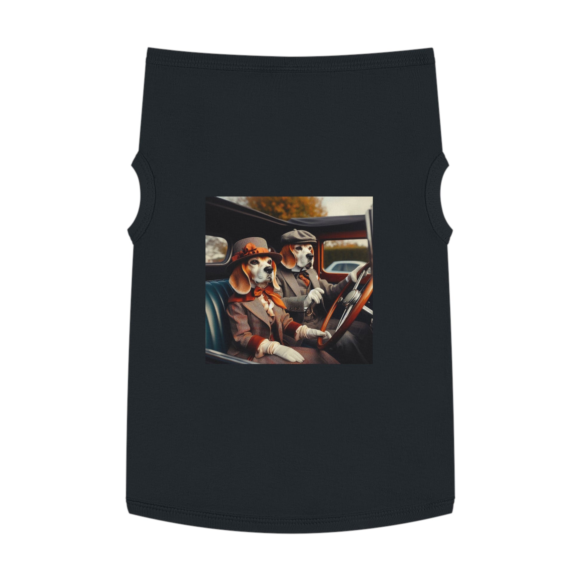 Pet Tank Top Wacky Beagle Dogs In Old Time Car Pets Printify   