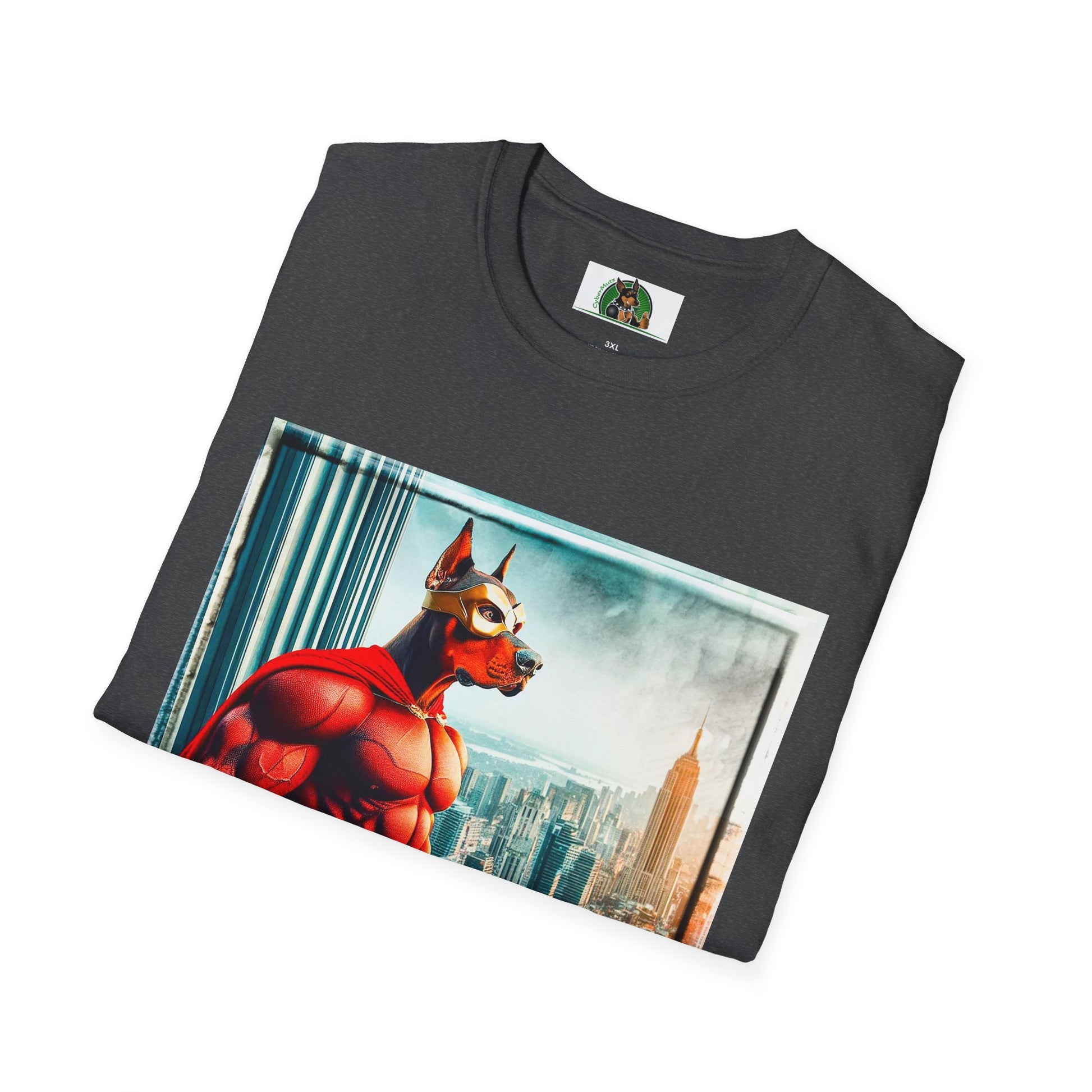 Doberman Spiderman t shirt T-Shirt Printify
