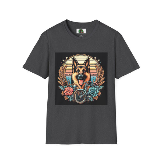 German Shepard pretty flowers shirt T-Shirt Printify S Dark Heather