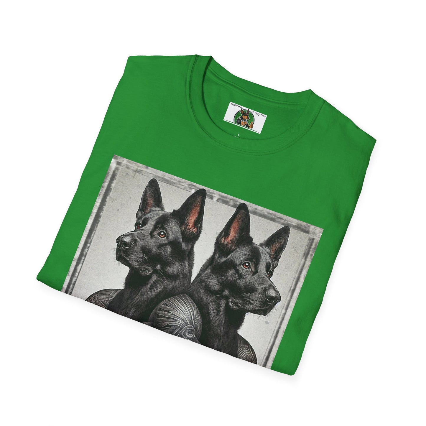 Muscle Twins Black German Shepherds Unisex Softstyle T-Shirt