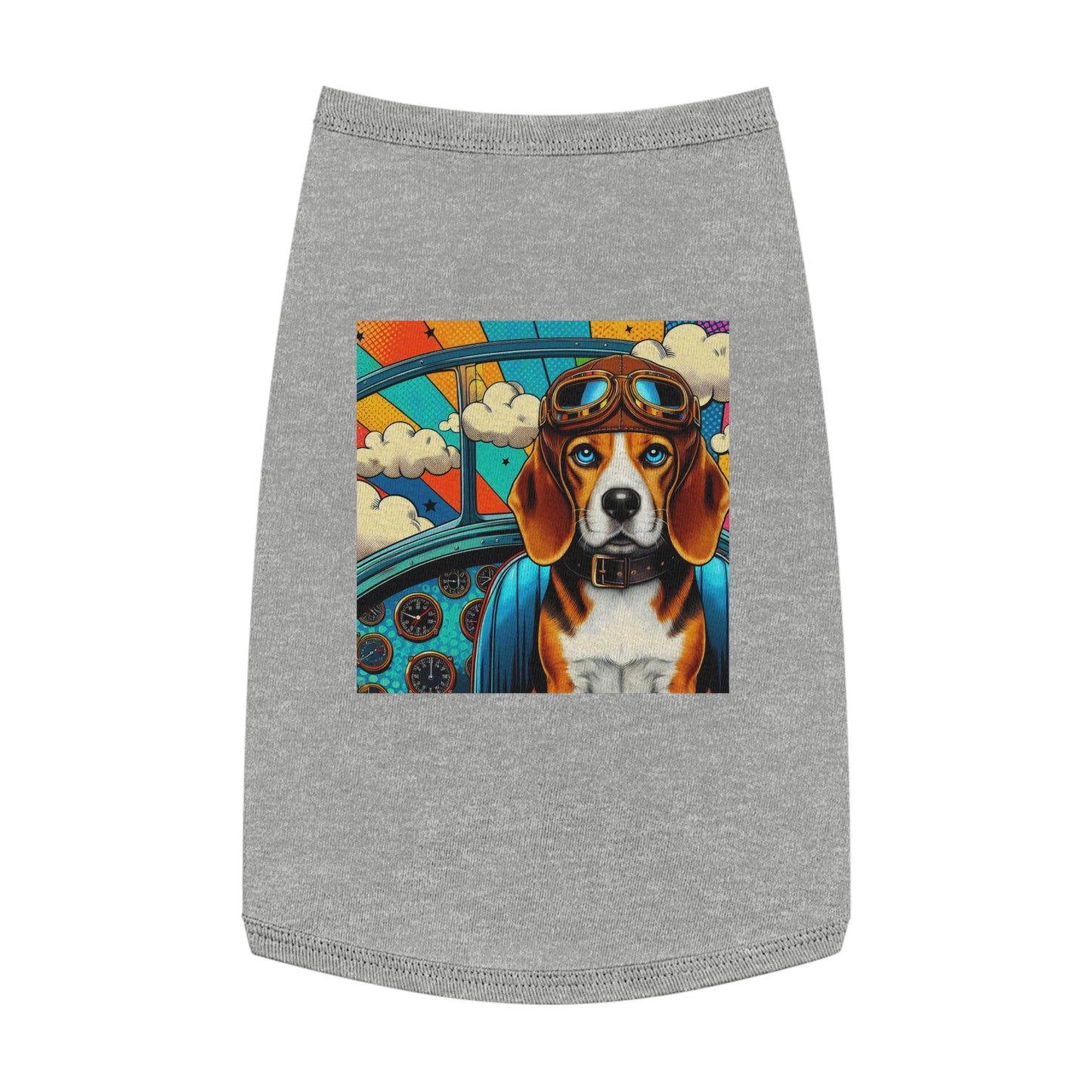 Pet Tank Top Beagle Pilot Dog Pets Printify   