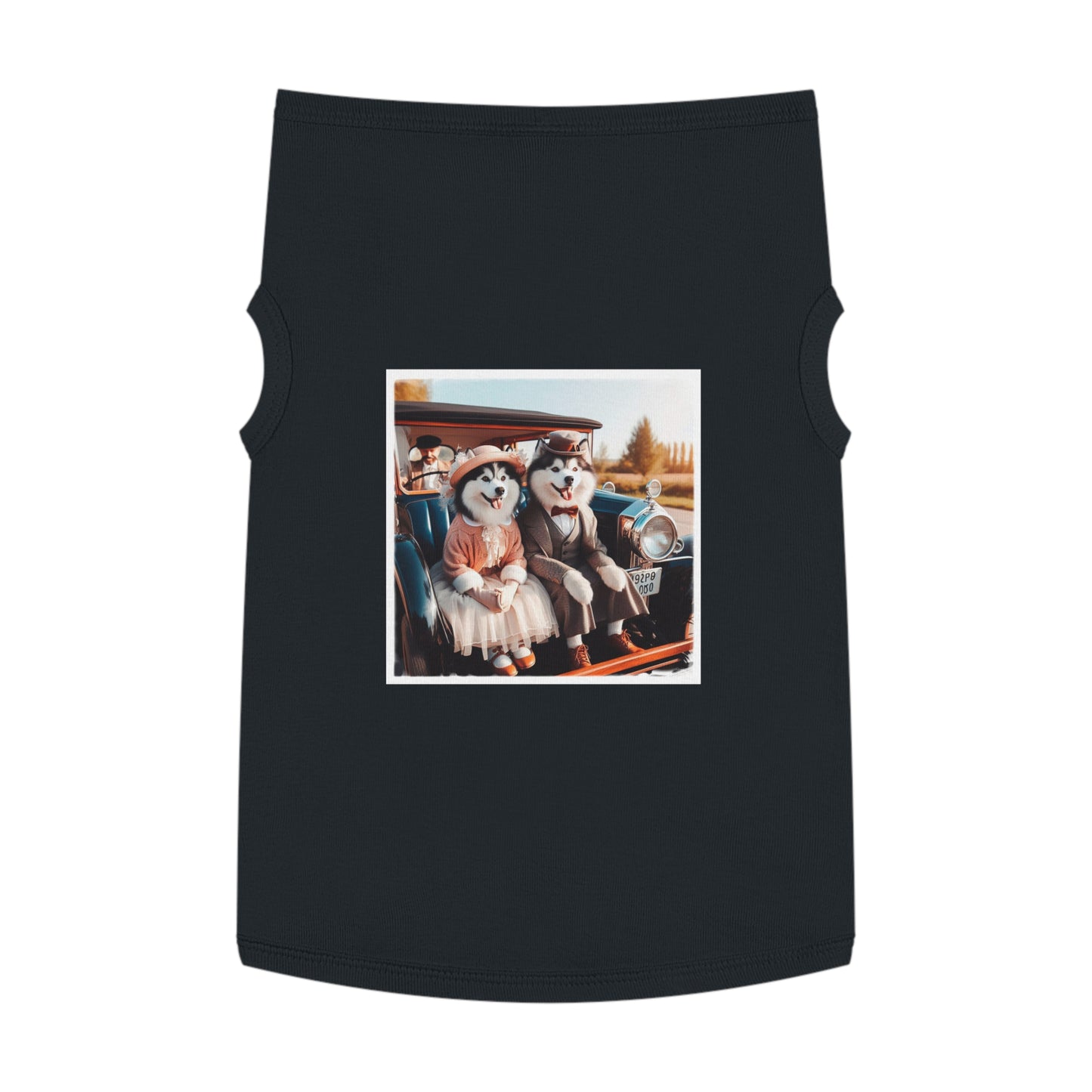 Pet Tank Top Husky couple in church Pets Printify XL Black