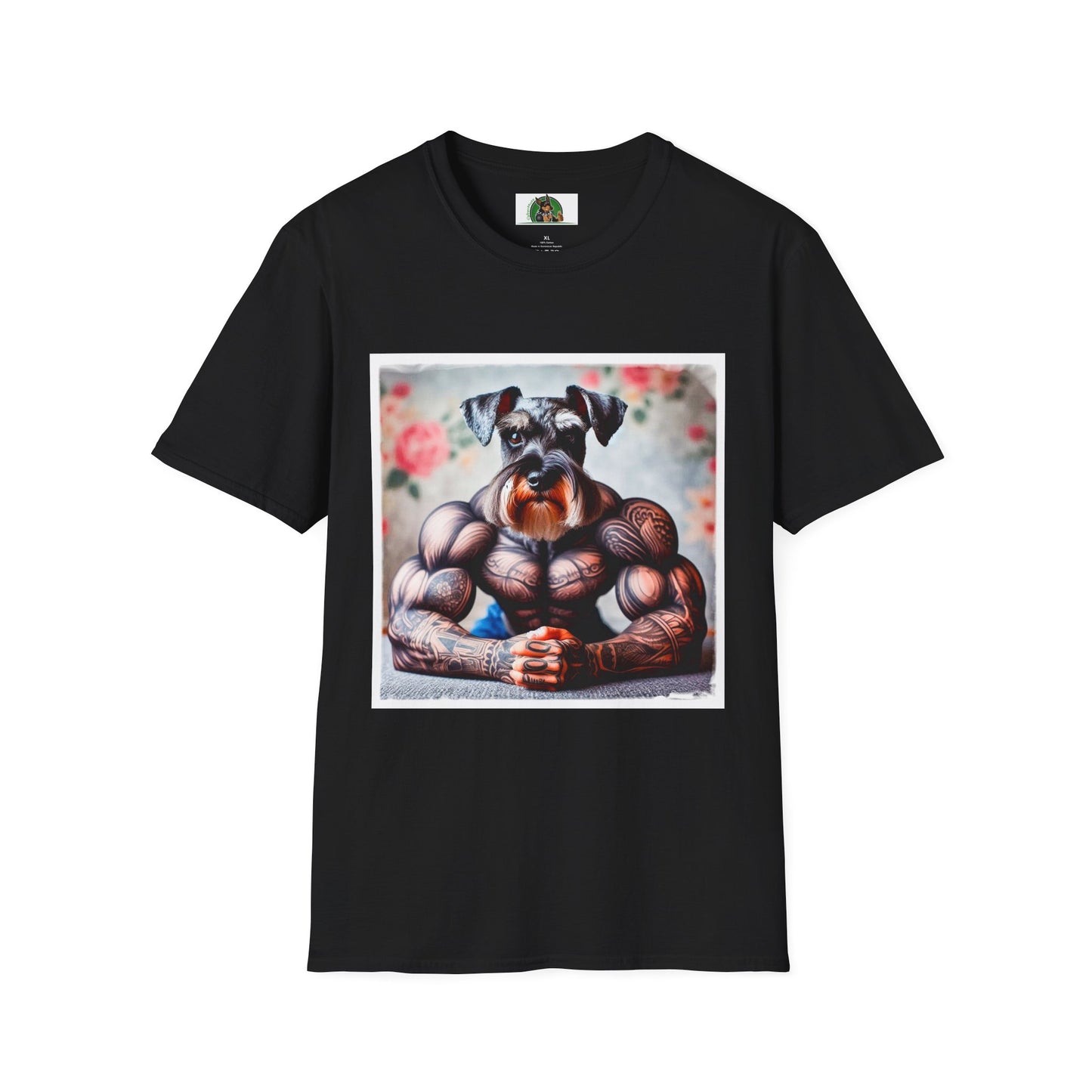 Schnauzer T-Shirt with Miniature Schnauzer Design T-Shirt Printify XS Black 