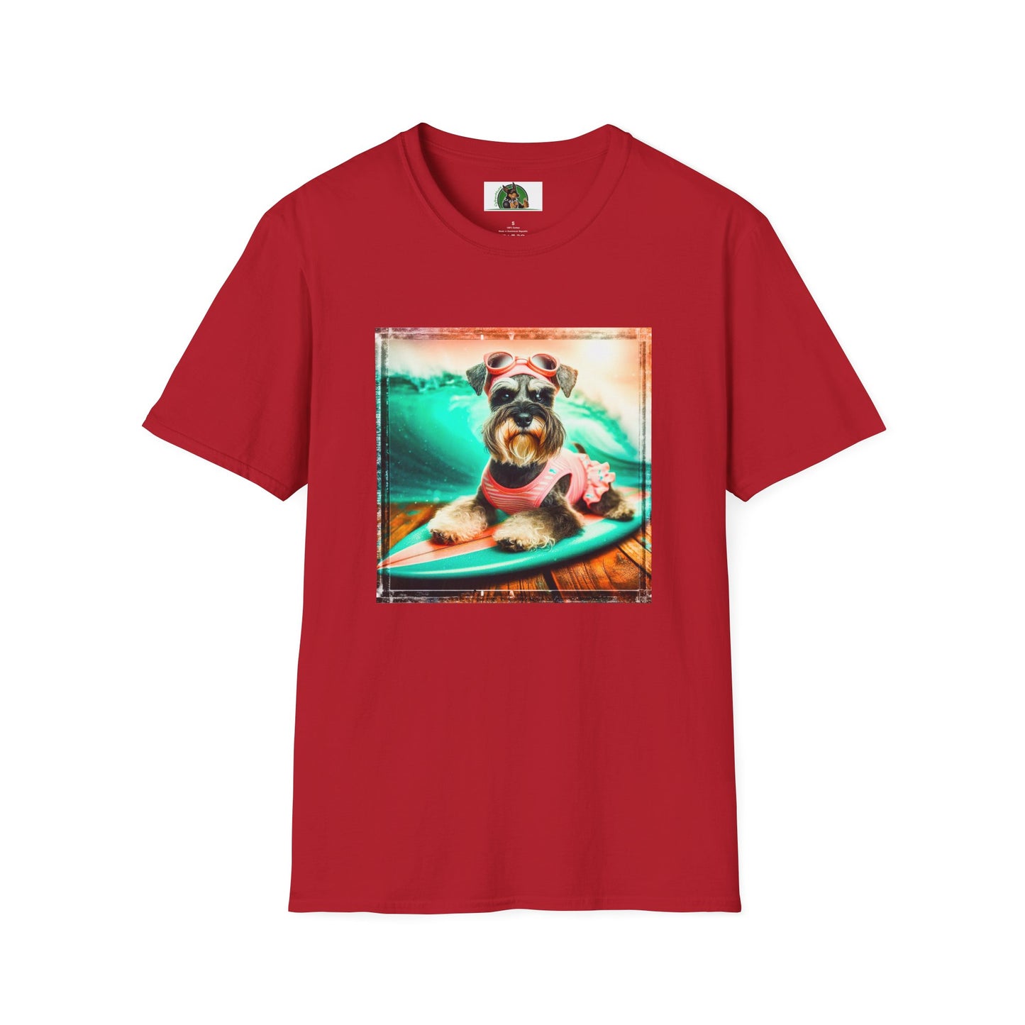 Schnauzer T-Shirt with Miniature Schnauzer Design T-Shirt Printify S Cherry Red 