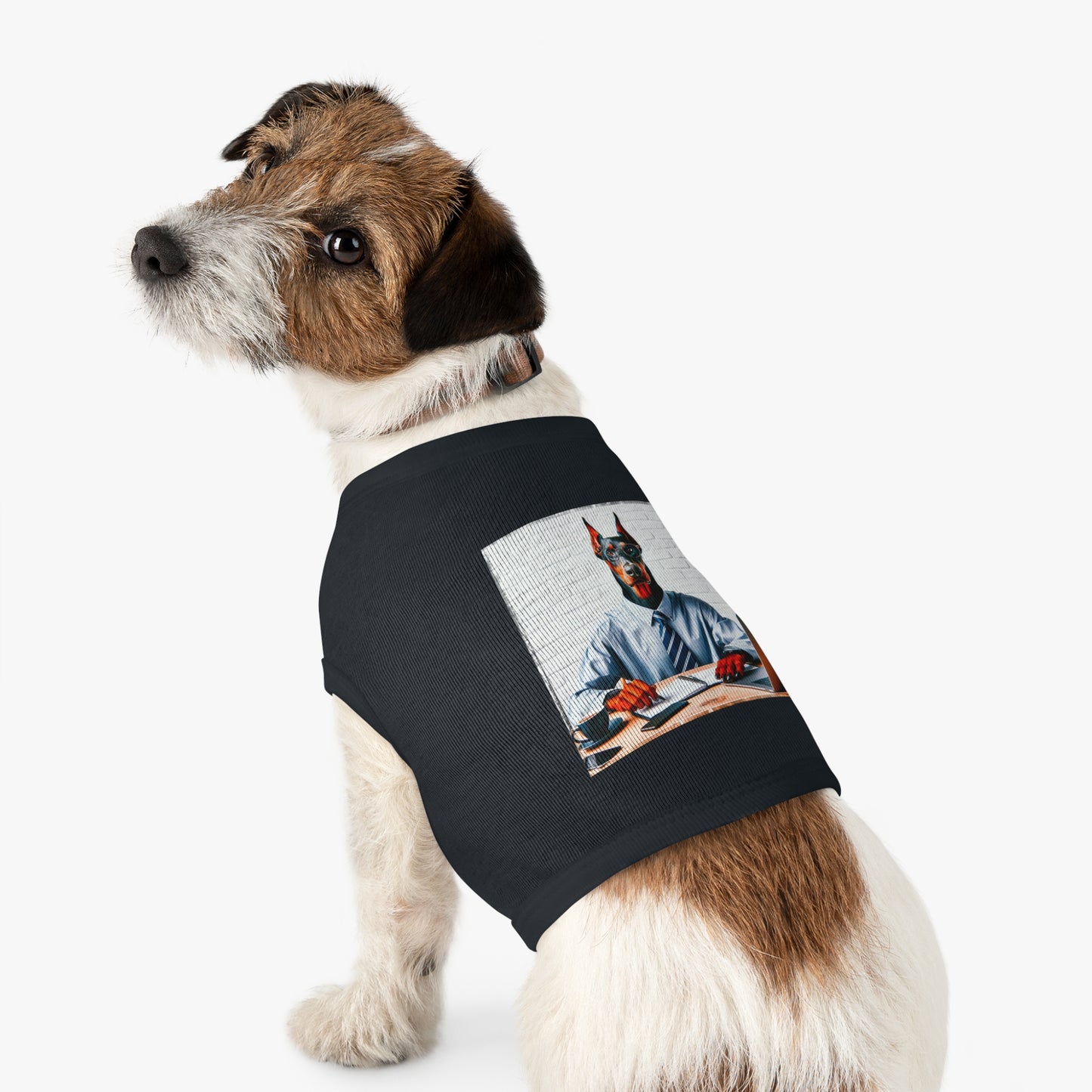 Pet Tank Top Doberman working man t shirt Pets Printify