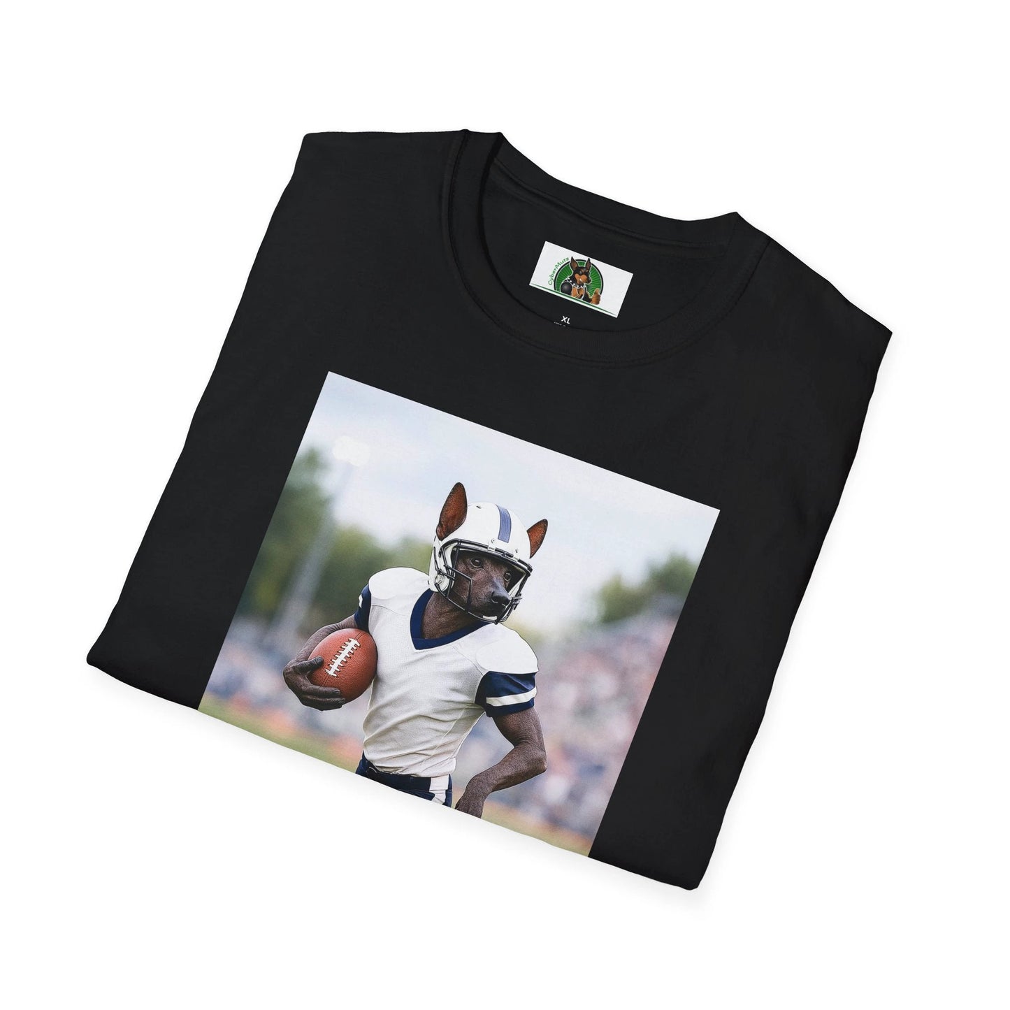 Mexican Hairless Dog Football T-Shirt — Dog Lover Sports Tee by Printify