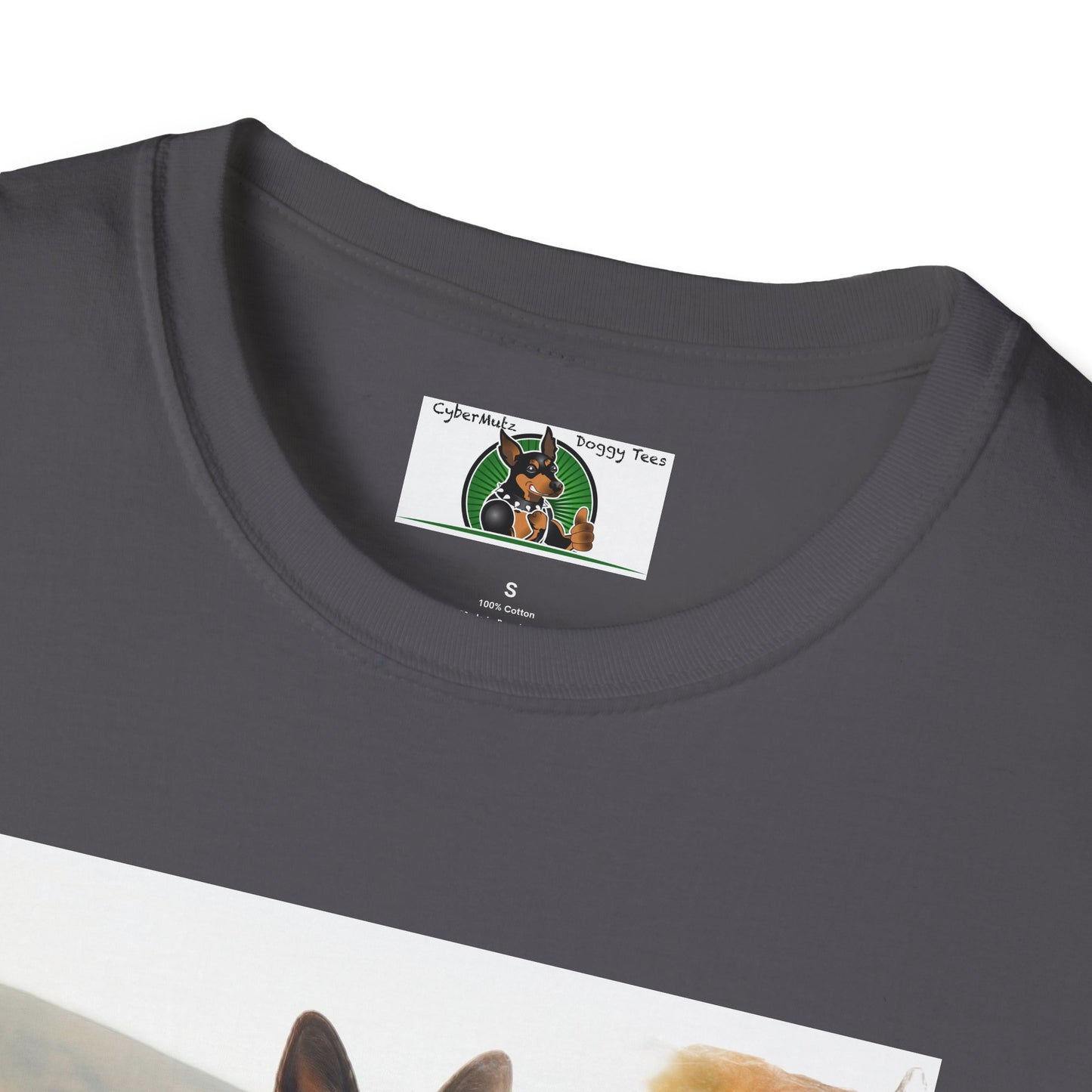 German Shepherd Dog Road Biking! Unisex Softstyle T-Shirt T-Shirt Printify