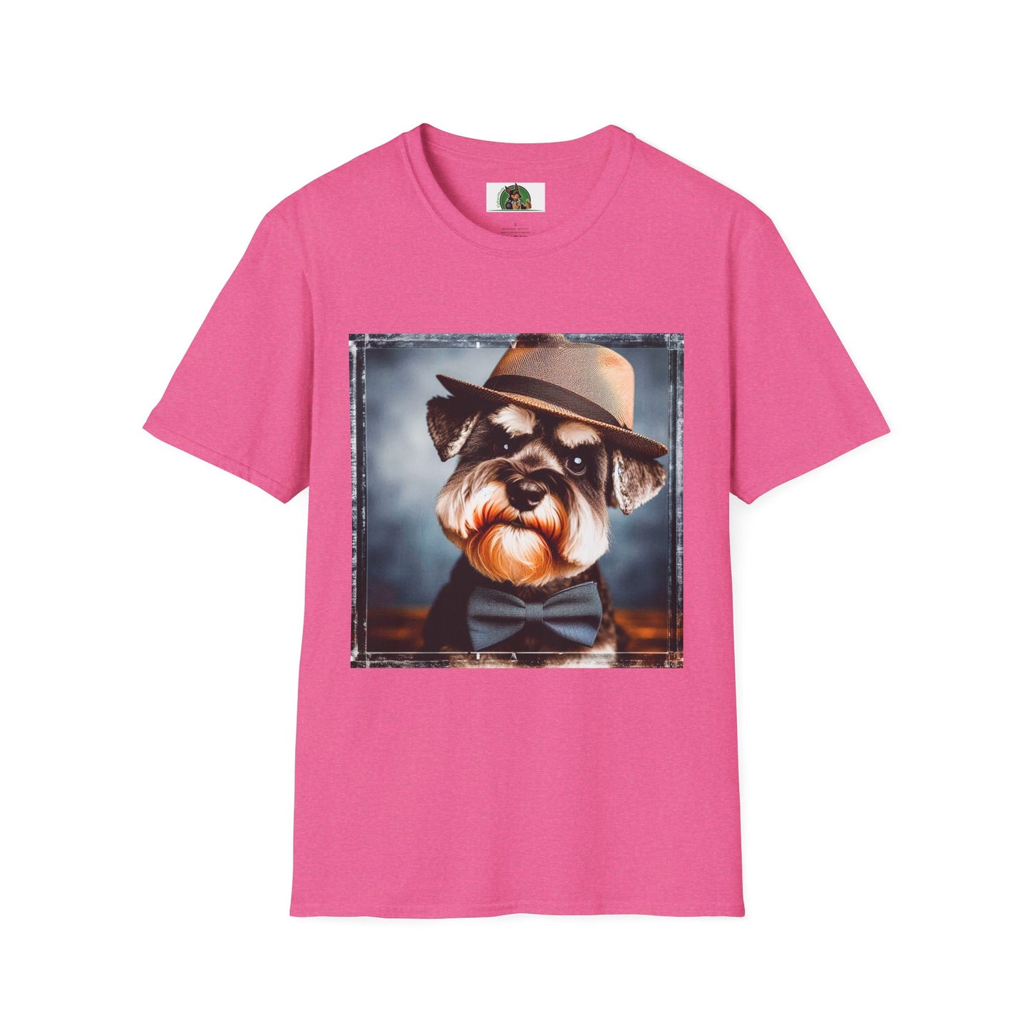 Schnauzer T-Shirt with Miniature Schnauzer Design T-Shirt Printify S Heather Heliconia