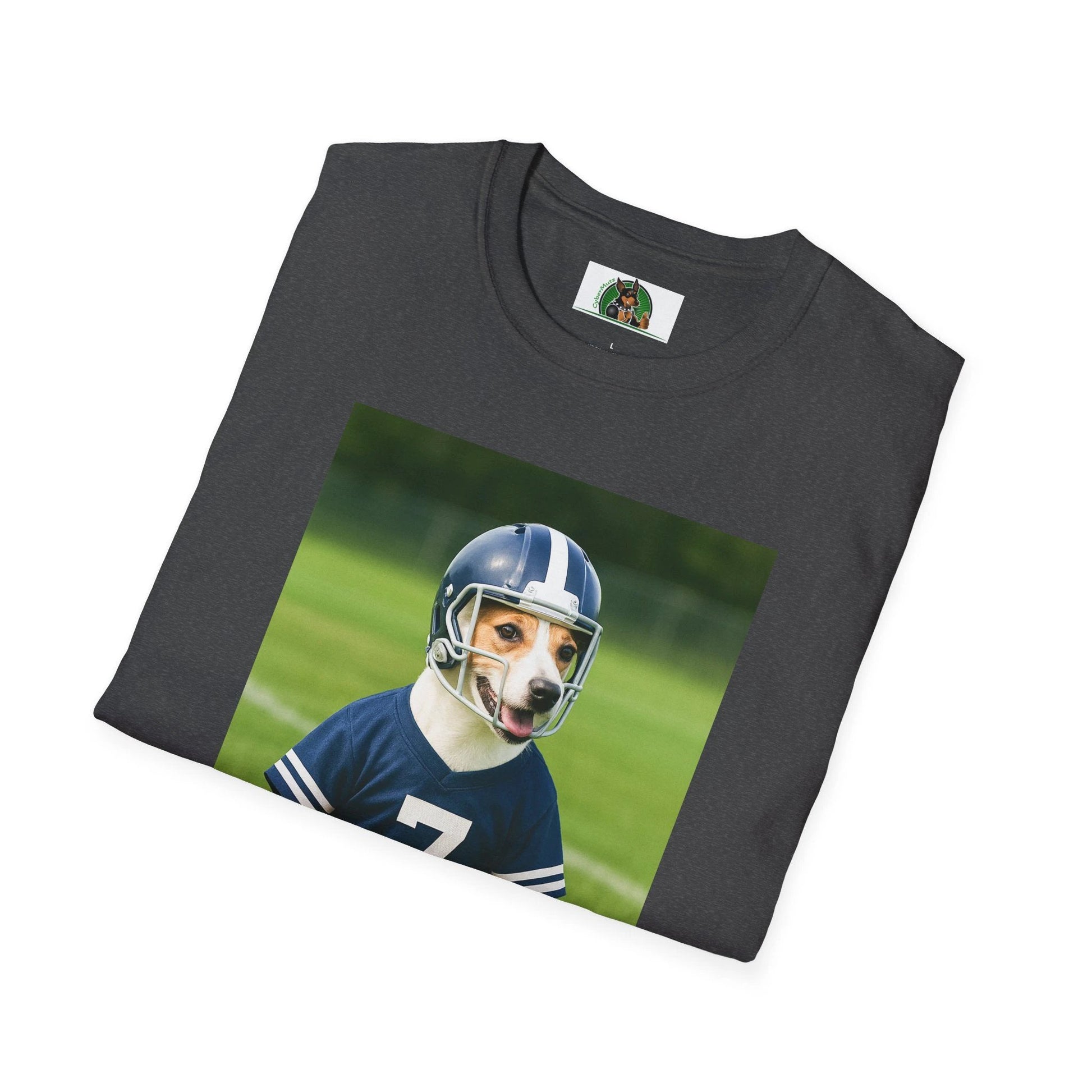 Jack Russell Football T-Shirt — Sports Dog Tee T-Shirt Printify