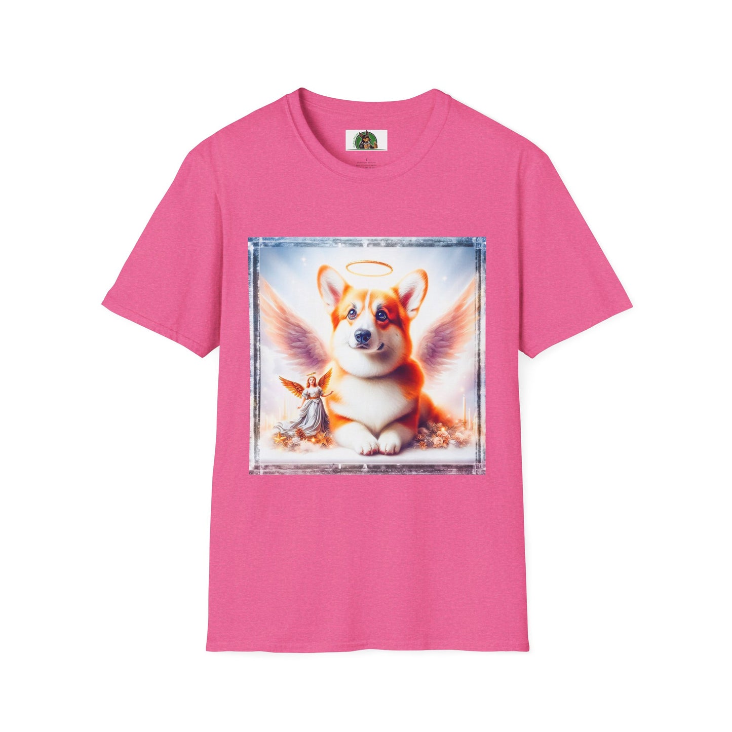 Pembroke Welsh Corgi heaven and clouds T-Shirt Printify S Heather Heliconia