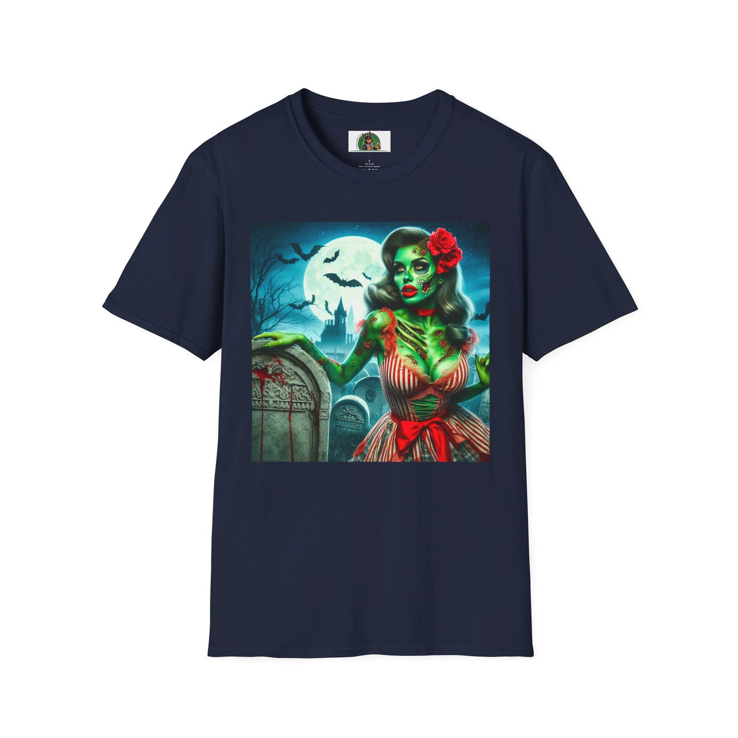 Zombie Girl T-Shirt Printify S Navy 