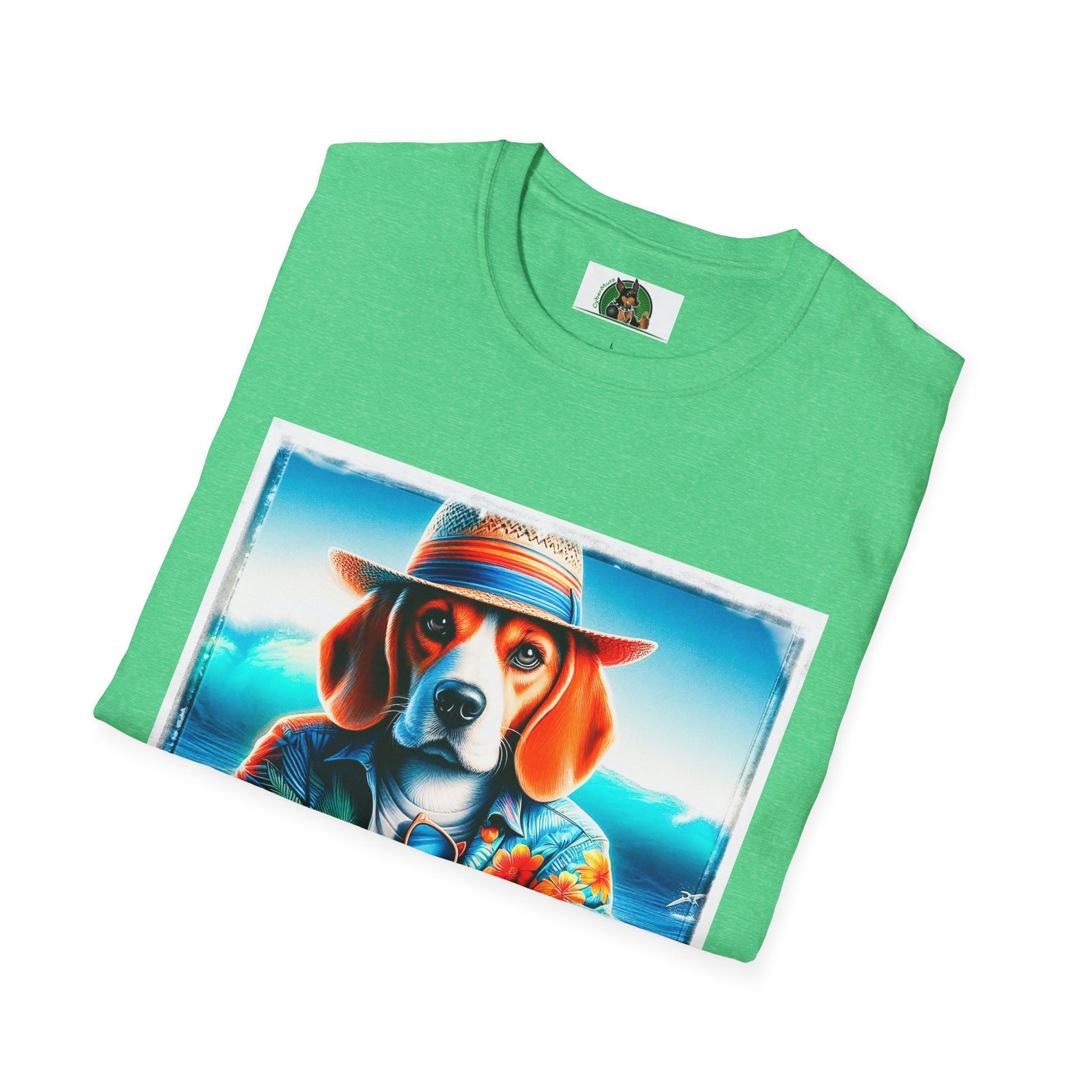 Beagle Wearing Summer Shirt And Hat T-Shirt Printify   