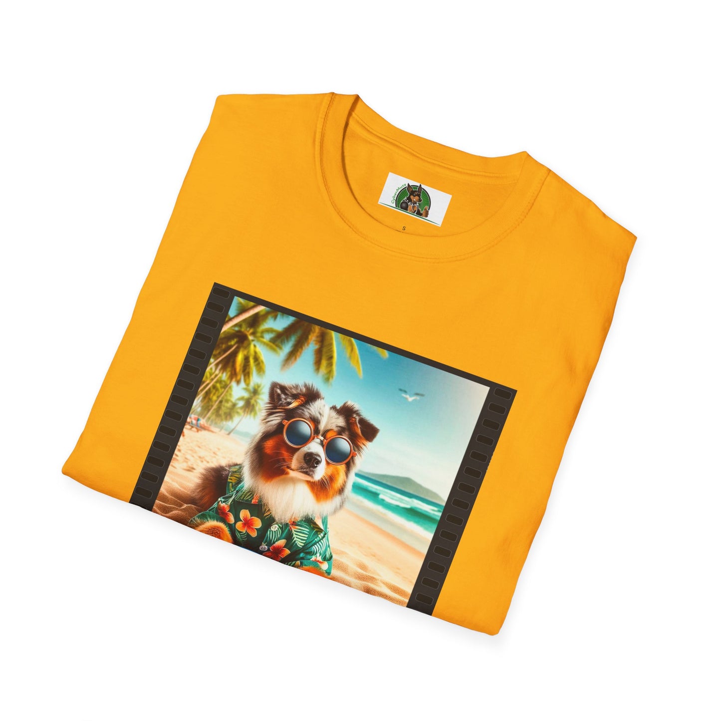 Australian Shepherd Beach Frisbee Dog T-Shirt Printify   