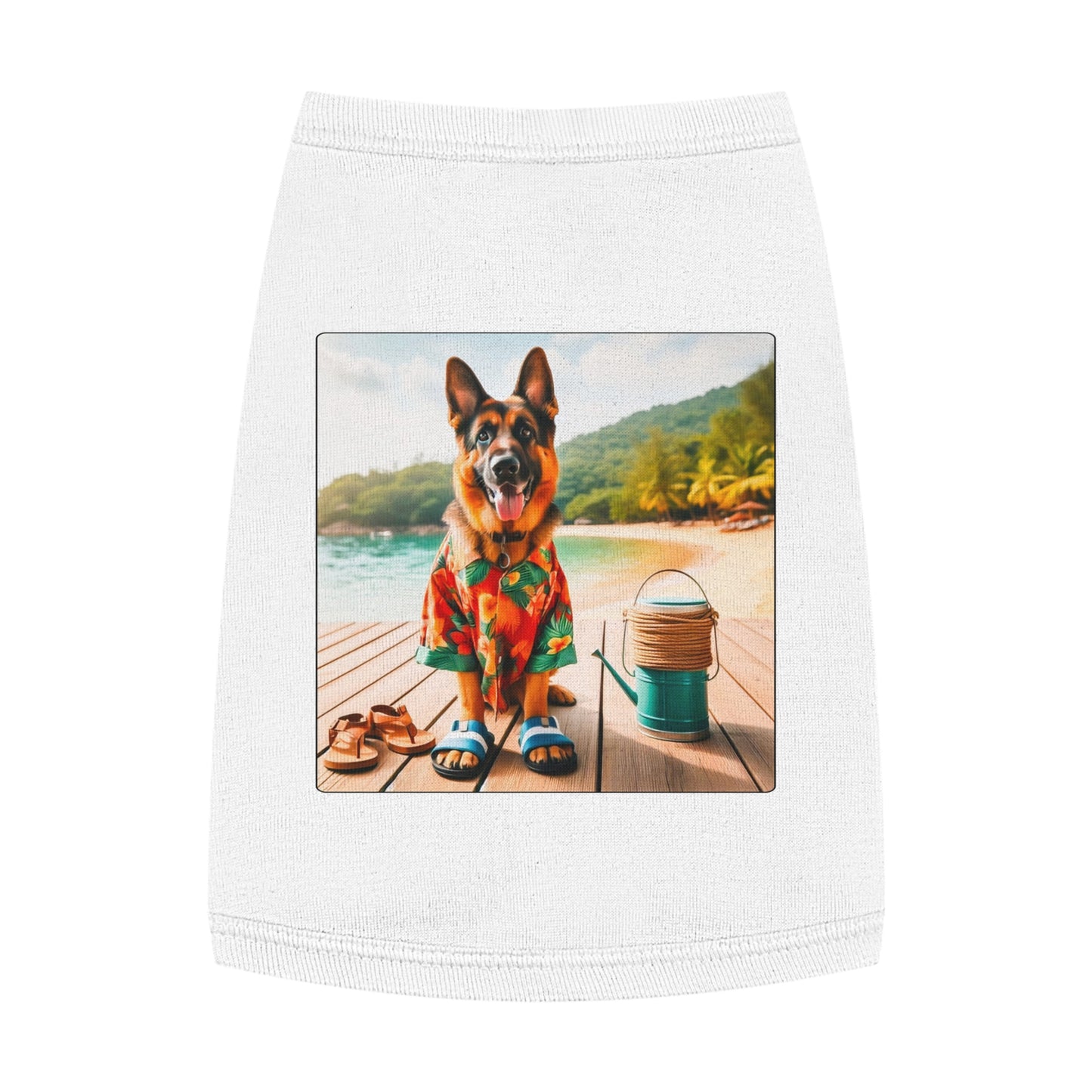 Pet Tank Top German Shepherd Pets Printify M White 