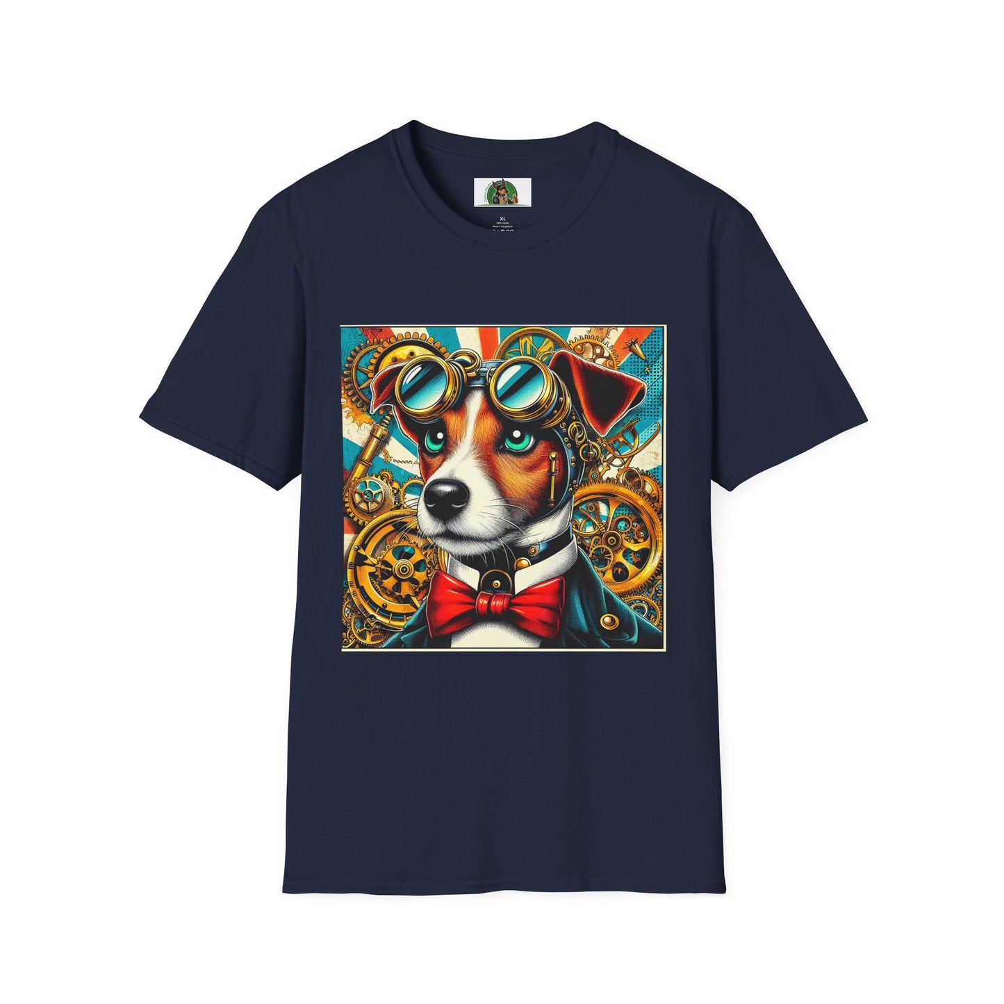 Jack Russell Steampunk T-Shirt Printify S Navy
