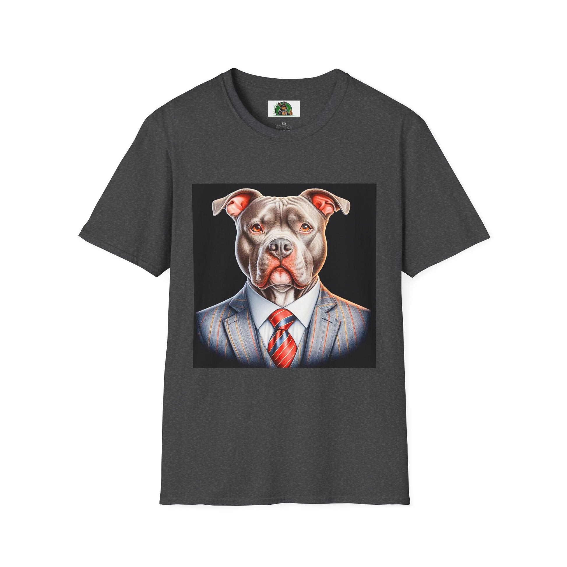Pit Bull professional business man shirt T-Shirt Printify XS Dark Heather