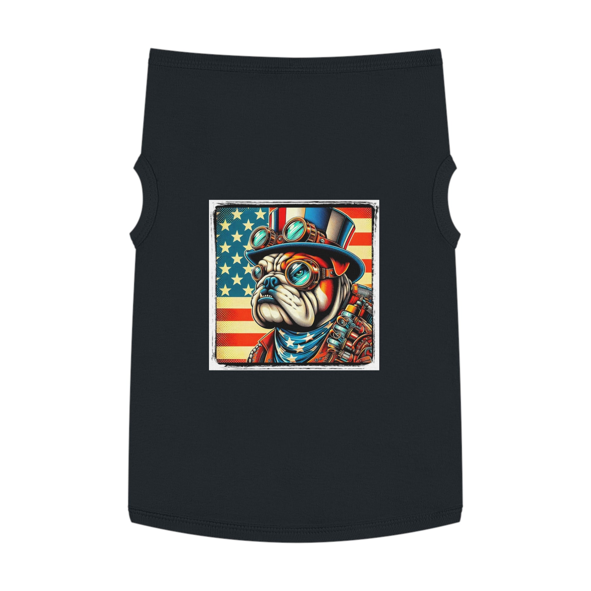 Pet Tank Top Bulldog American steampunk Pets Printify