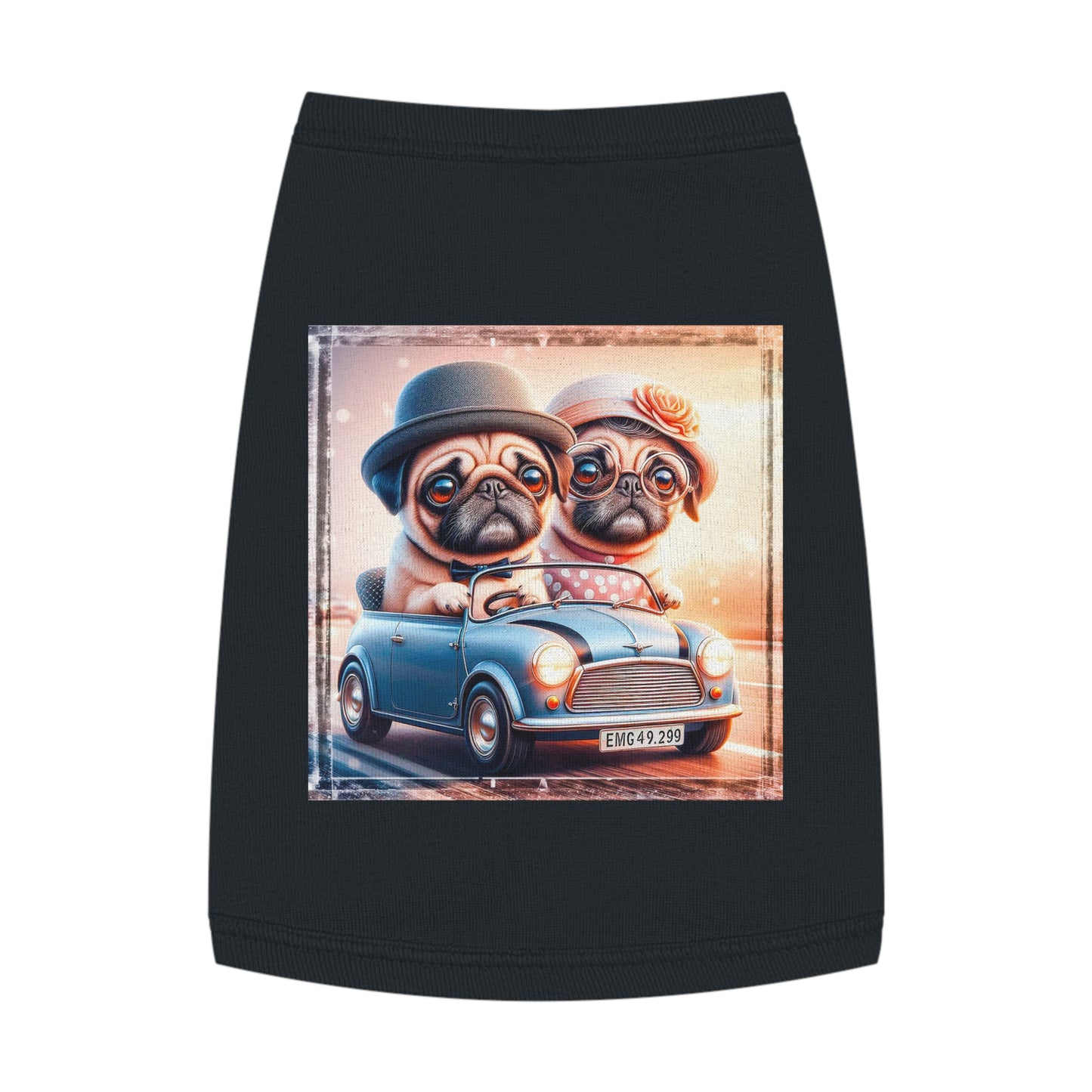 Wacky Pet Tank Top Pug Pets Printify M Black 