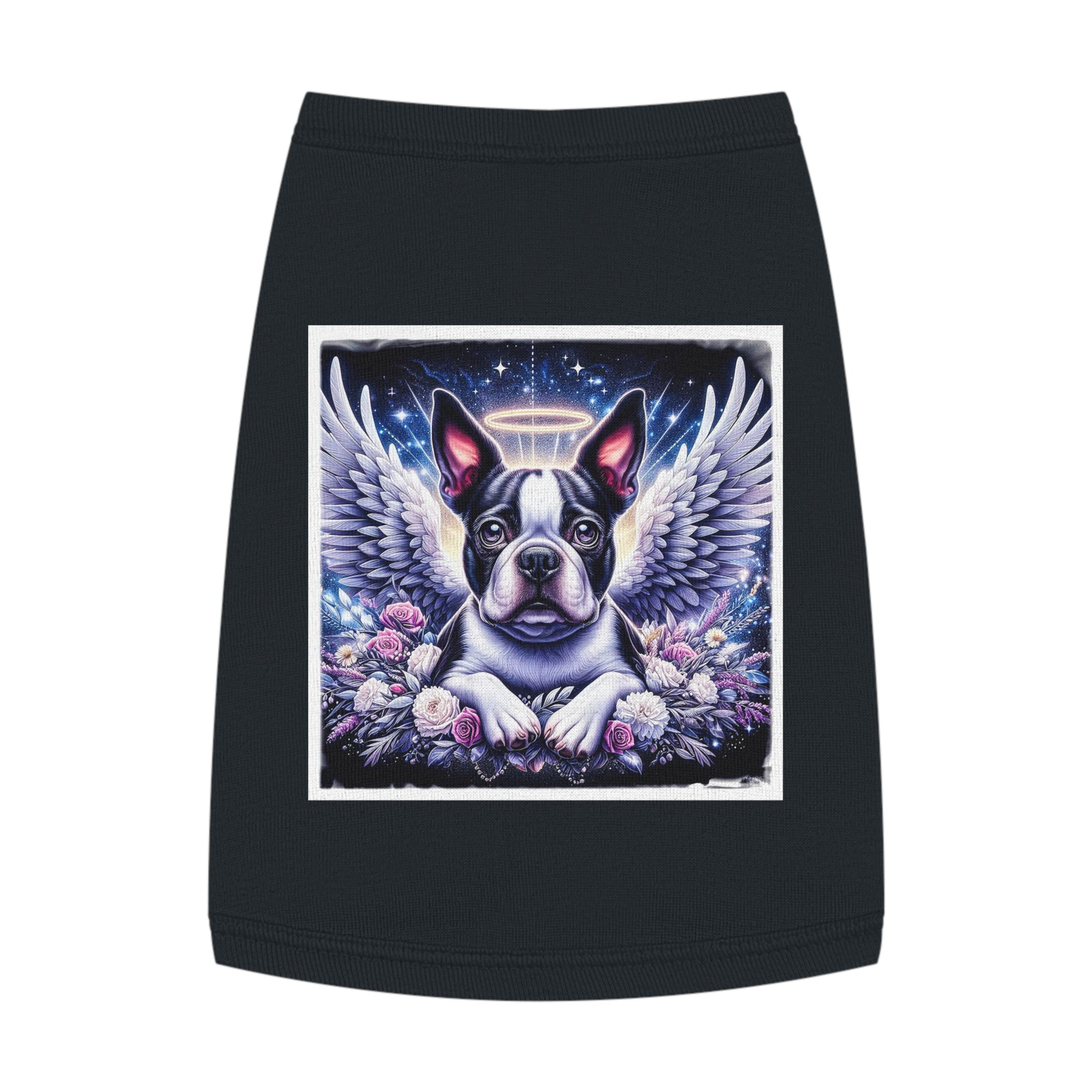 Pet Tank Top Boston Terrier Silver Angel Pets Printify M Black 