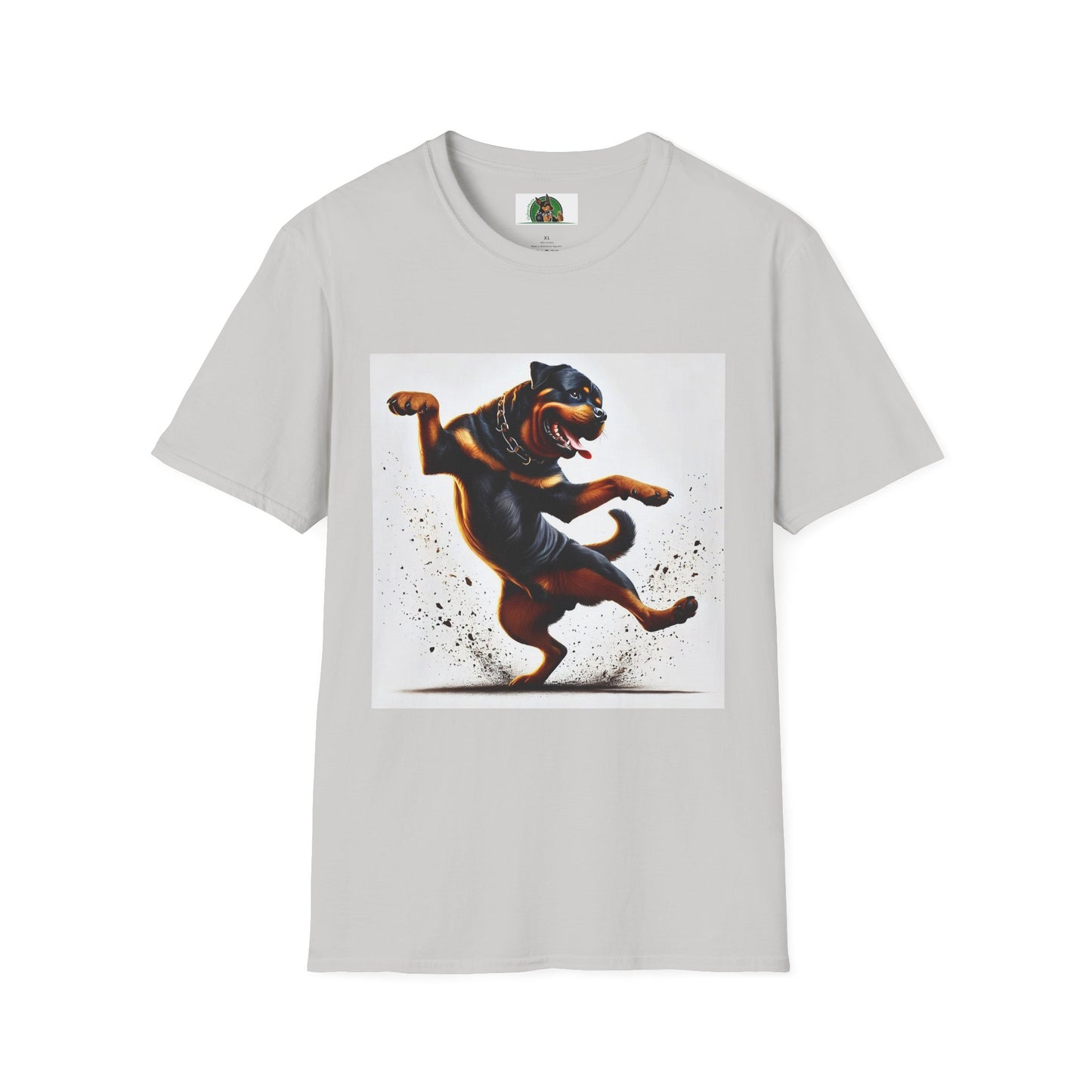 Dancing Rottweiler T-Shirt for Dog Lovers T-Shirt Printify S Ice Grey