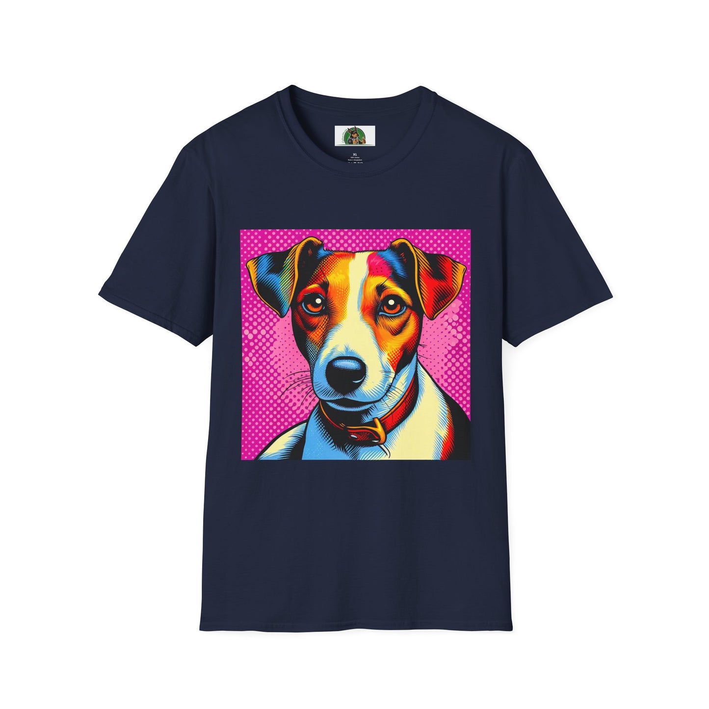 Jack Russell Pink Pop Art T-Shirt Printify S Navy