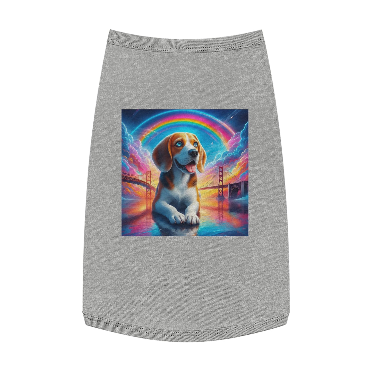 Pet Tank Top Beagle Angel Rainbow Bridge Pets Printify L Heather 