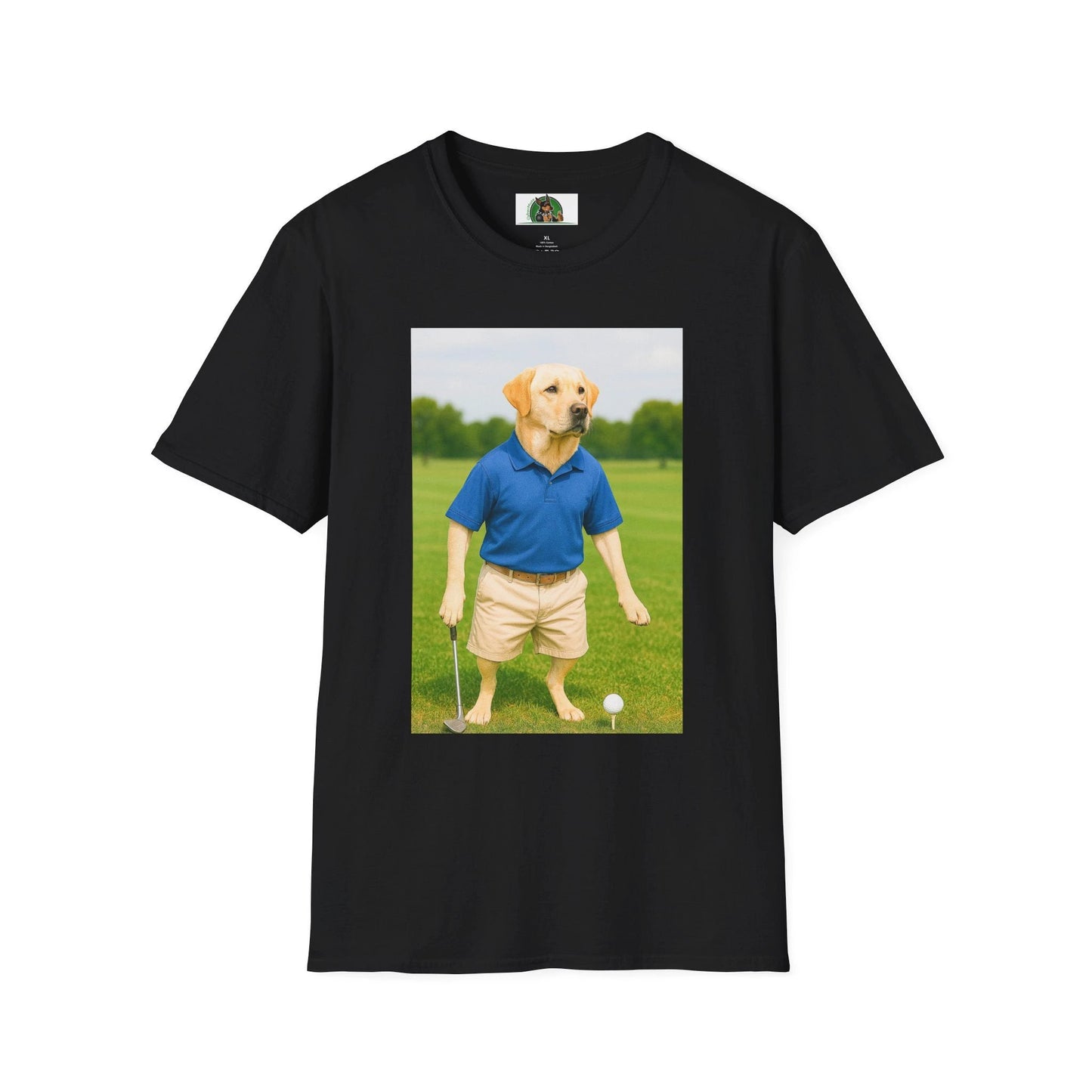 Labrador Retriever Golf T-Shirt — Sports Dog Tee for Dog Lovers T-Shirt Printify Black S