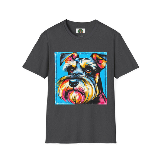 Schnauzer T-Shirt with Miniature Schnauzer Design T-Shirt Printify XS Dark Heather 