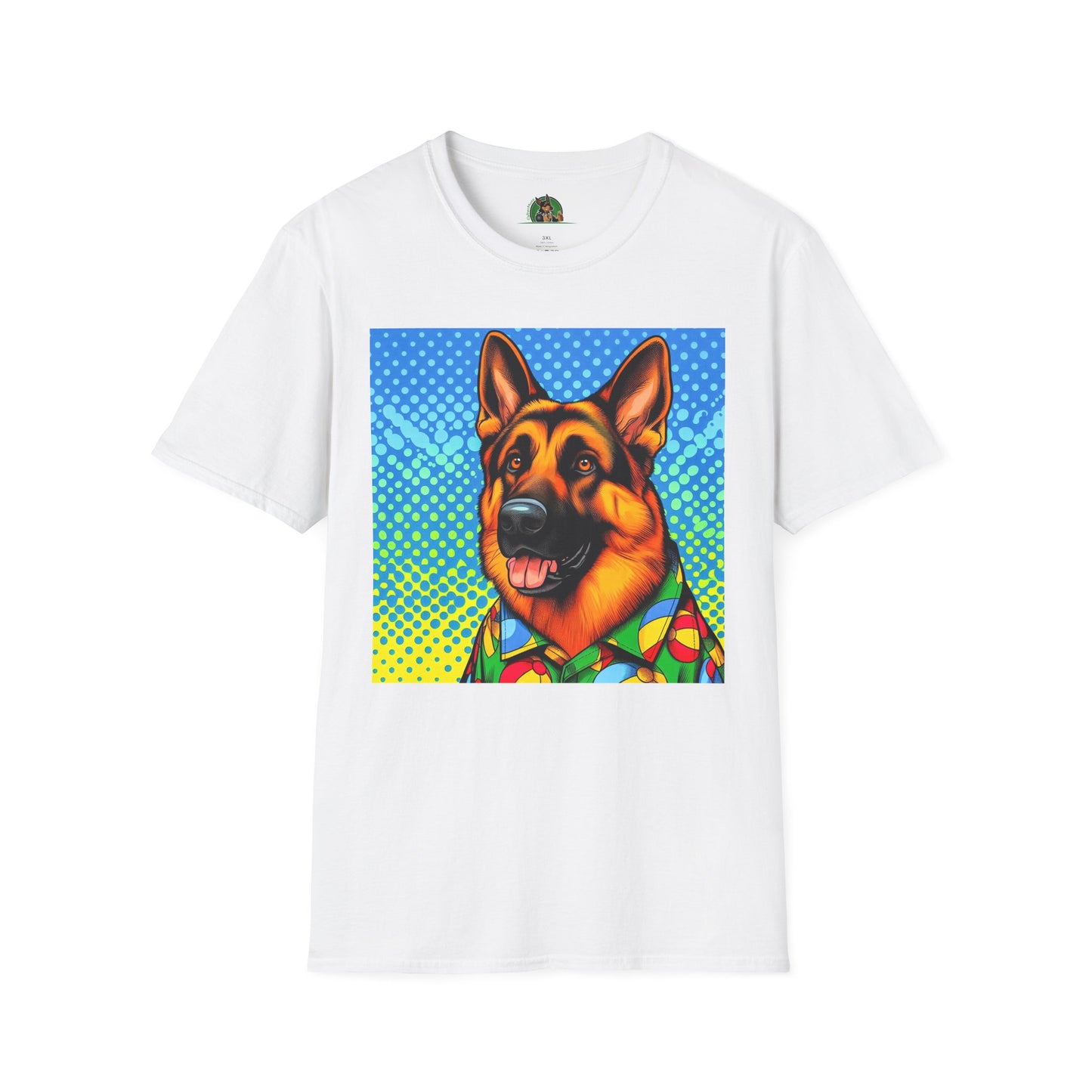 German Shepherd. Colorful cutie shirt T-Shirt Printify White S