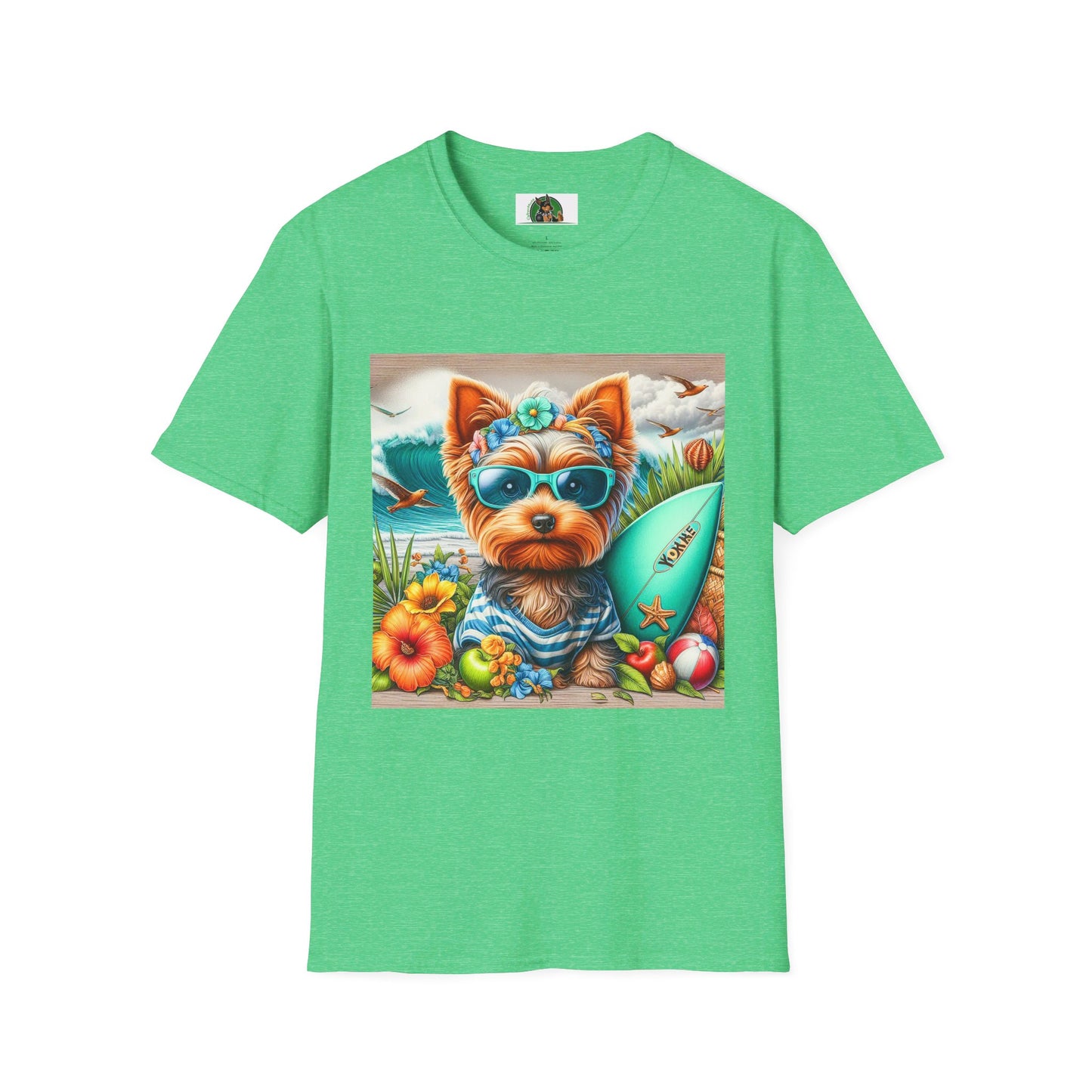 Yorkie T-Shirt Printify S Heather Irish Green 