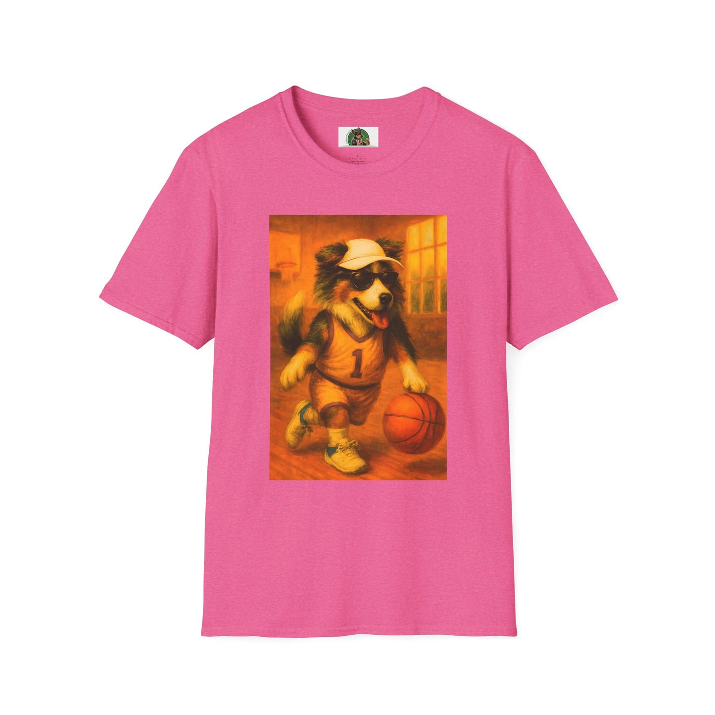 Sports Basketball Australian Shepherd T-Shirt T-Shirt Printify Heather Heliconia S