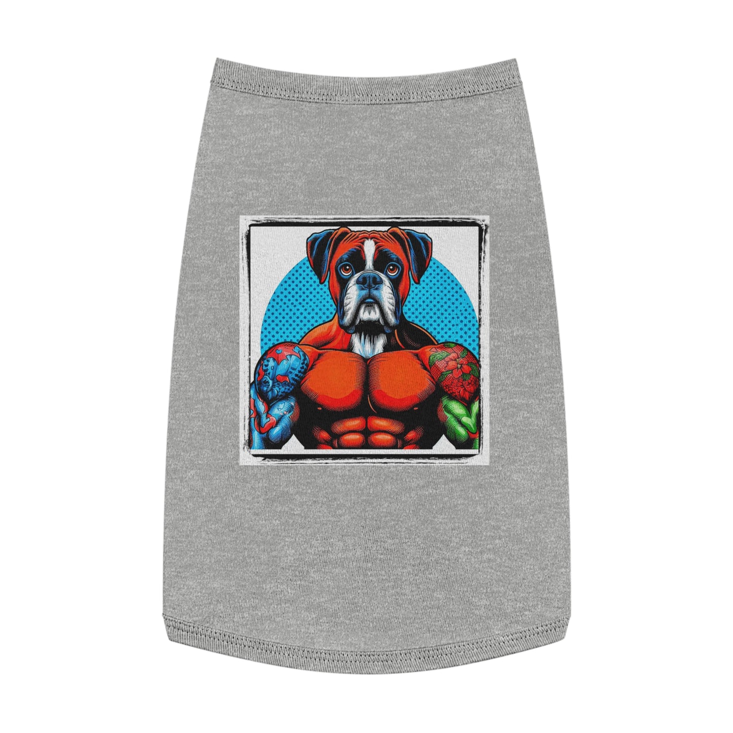 Pet Tank Top Boxer Muscle Dog Pop Art Pets Printify L Heather 