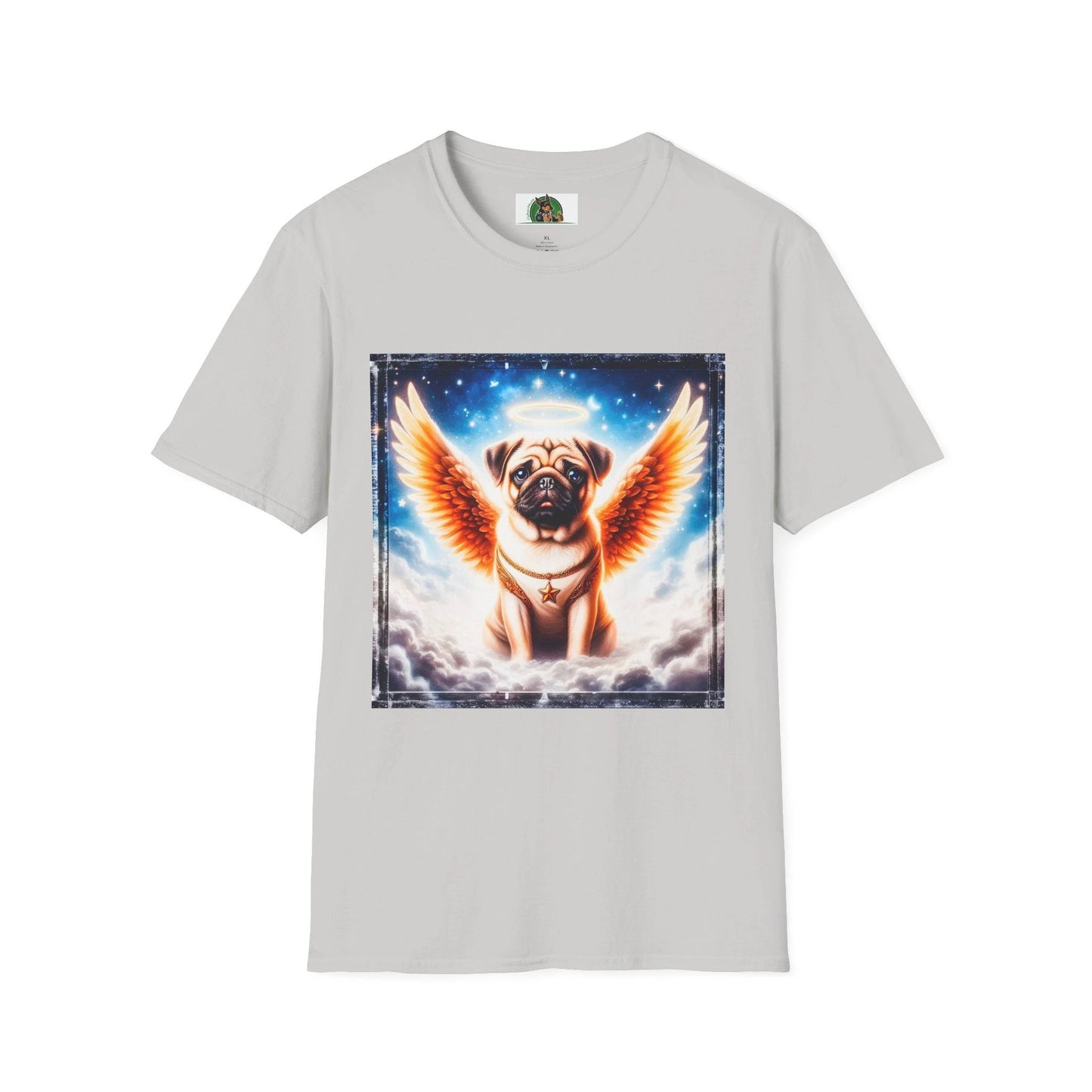 Pug Angel T-Shirt T-Shirt Printify S Ice Grey