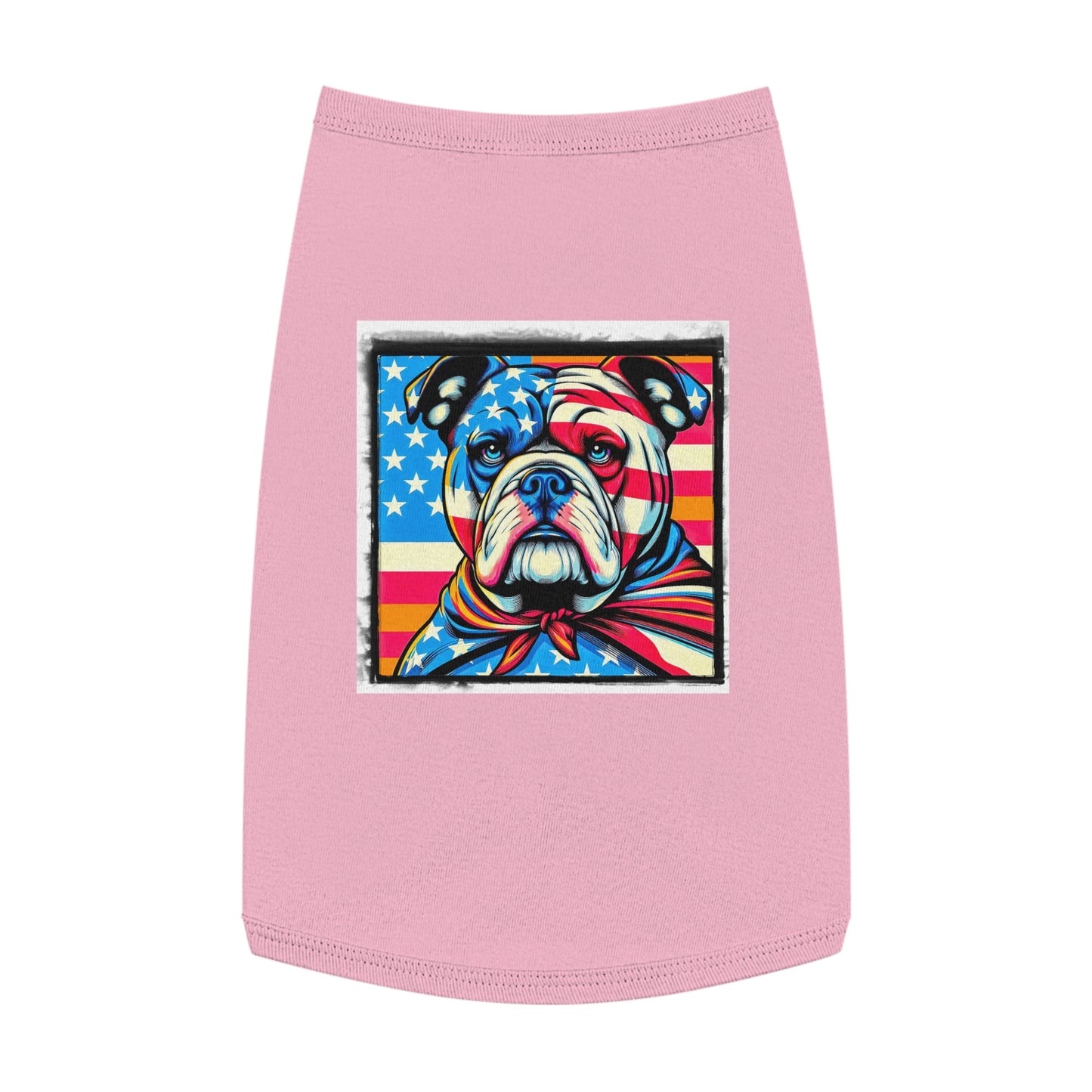 Pet Tank Top Bulldog american flag t shirt Pets Printify L Pink