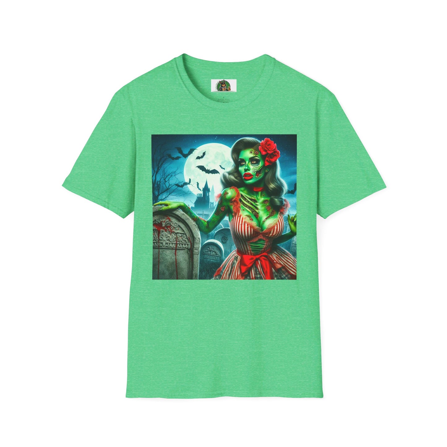 Zombie Girl T-Shirt Printify S Heather Irish Green 