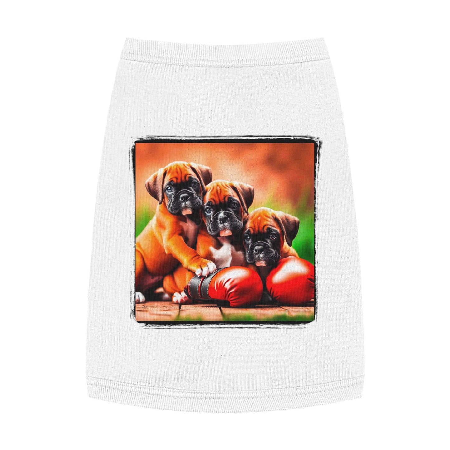 Pet Tank Top Boxer Puppies Pets Printify M White 