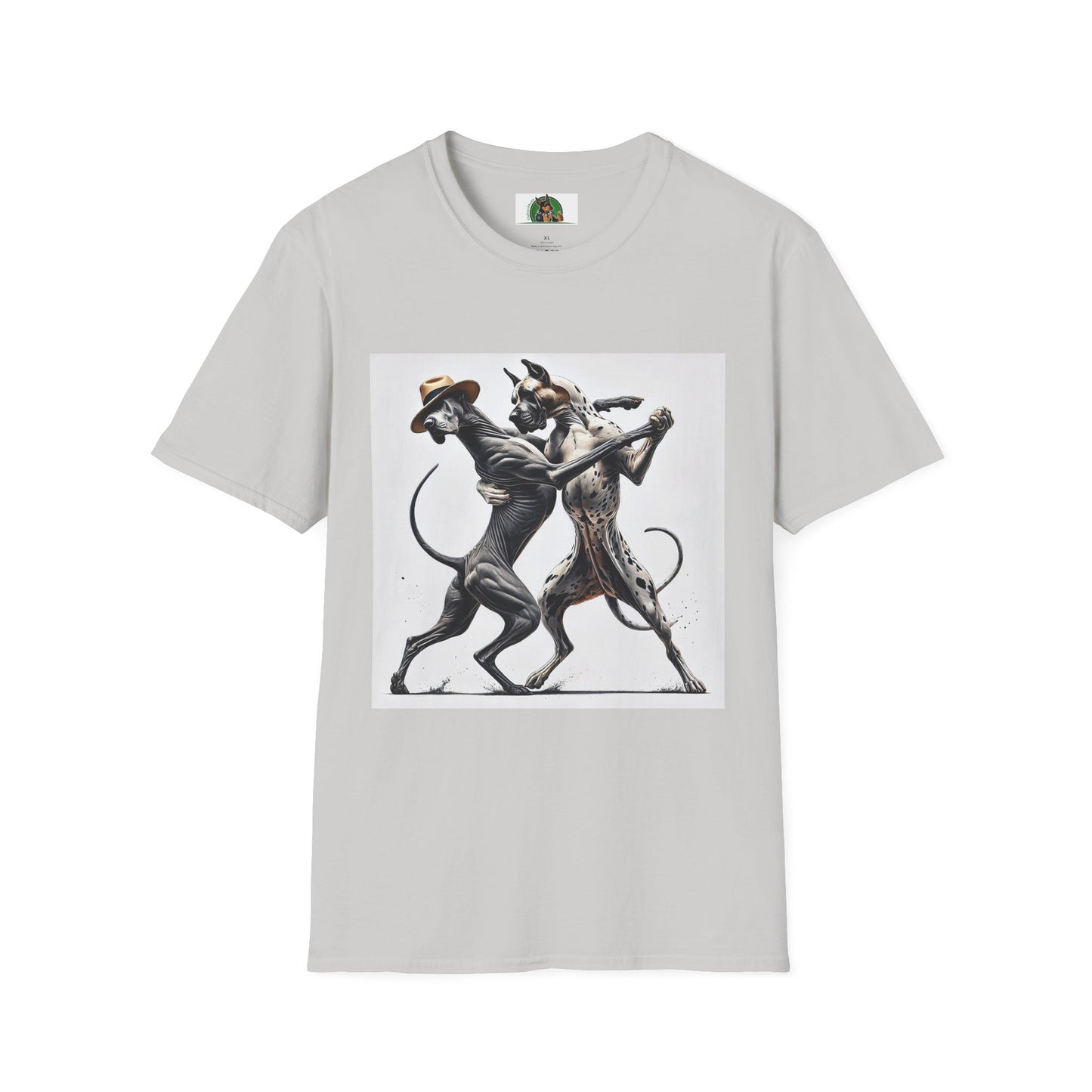 Dancing Great Danes T-Shirt T-Shirt Printify S Ice Grey